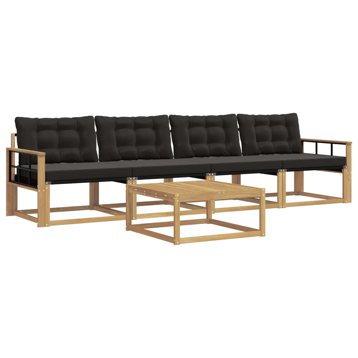 Set vanjskih sofa 5 kom. Bijela i crna