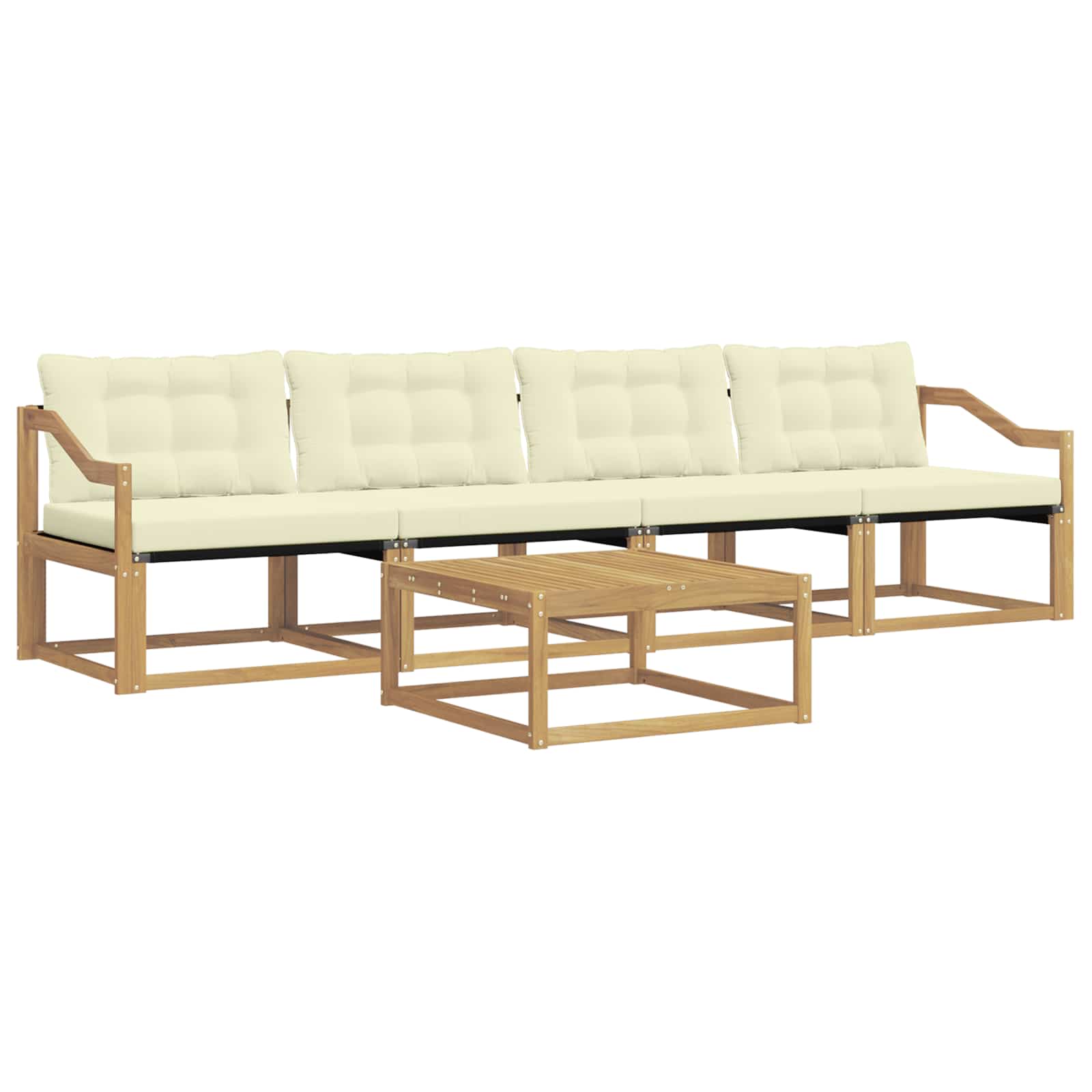 Set vanjskih sofa 5 pcs Bijela i krem 79 x 79 x 37 cm