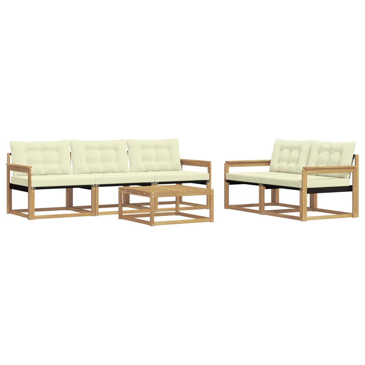 Set vanjskih sofa 6 pcs Bijela i krem 79 x 79 x 37 cm