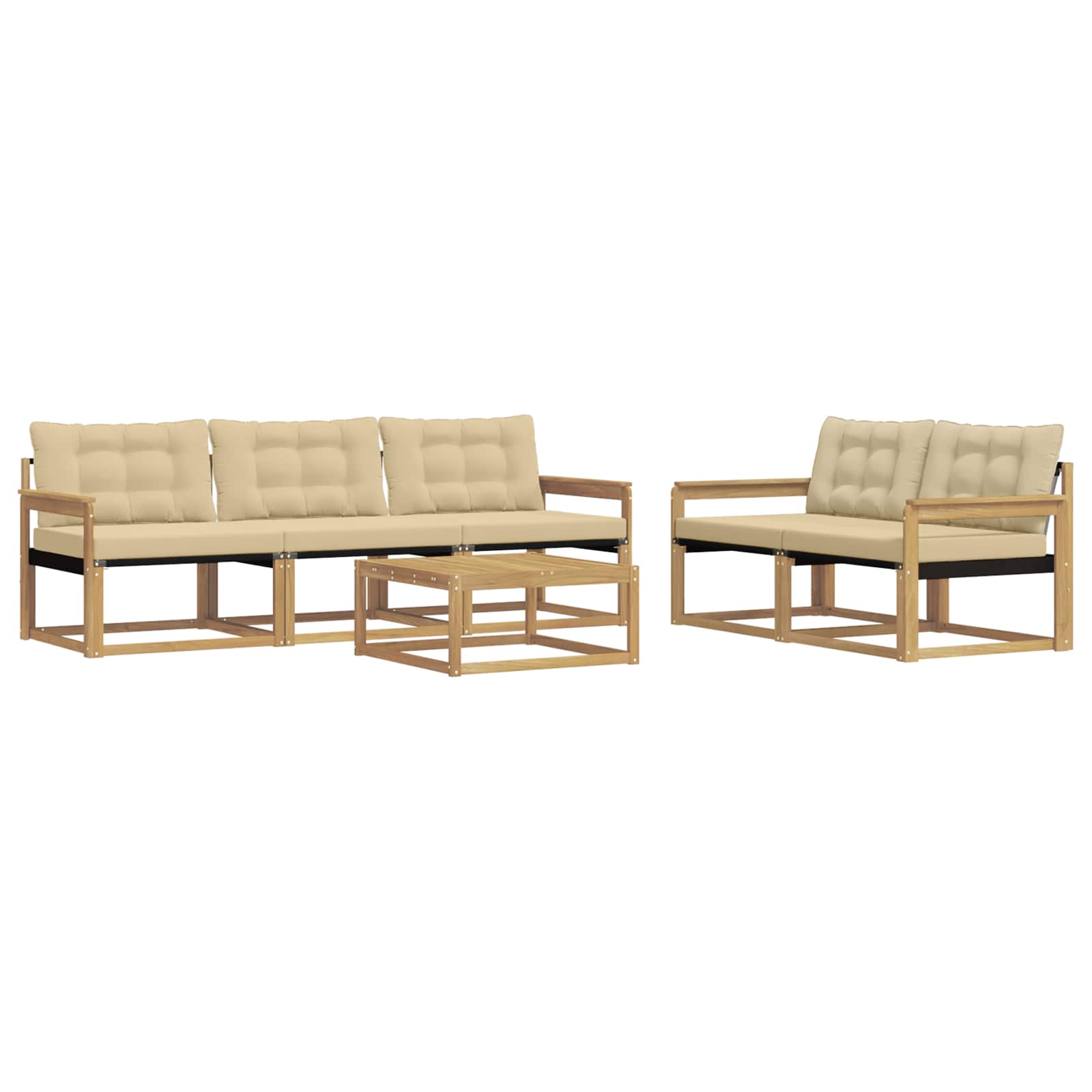 Set vanjskih sofa 6 pcs Bijela i bež 79 x 79 x 37 cm