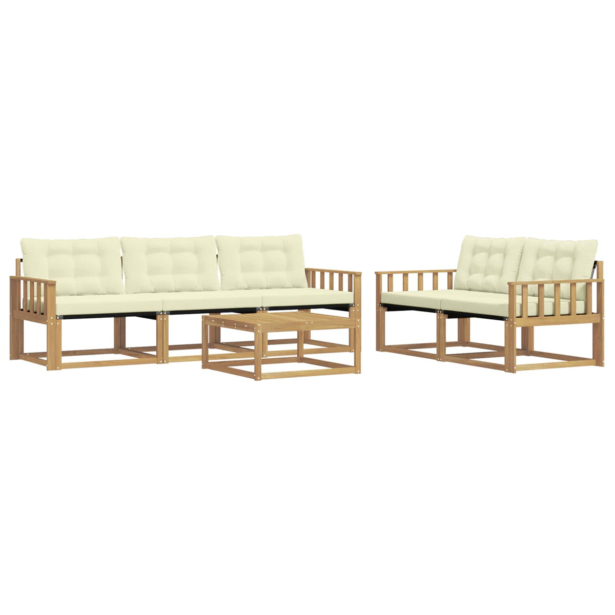 Set vanjskih sofa 6 pcs Bijela i krem 79 x 79 x 37 cm