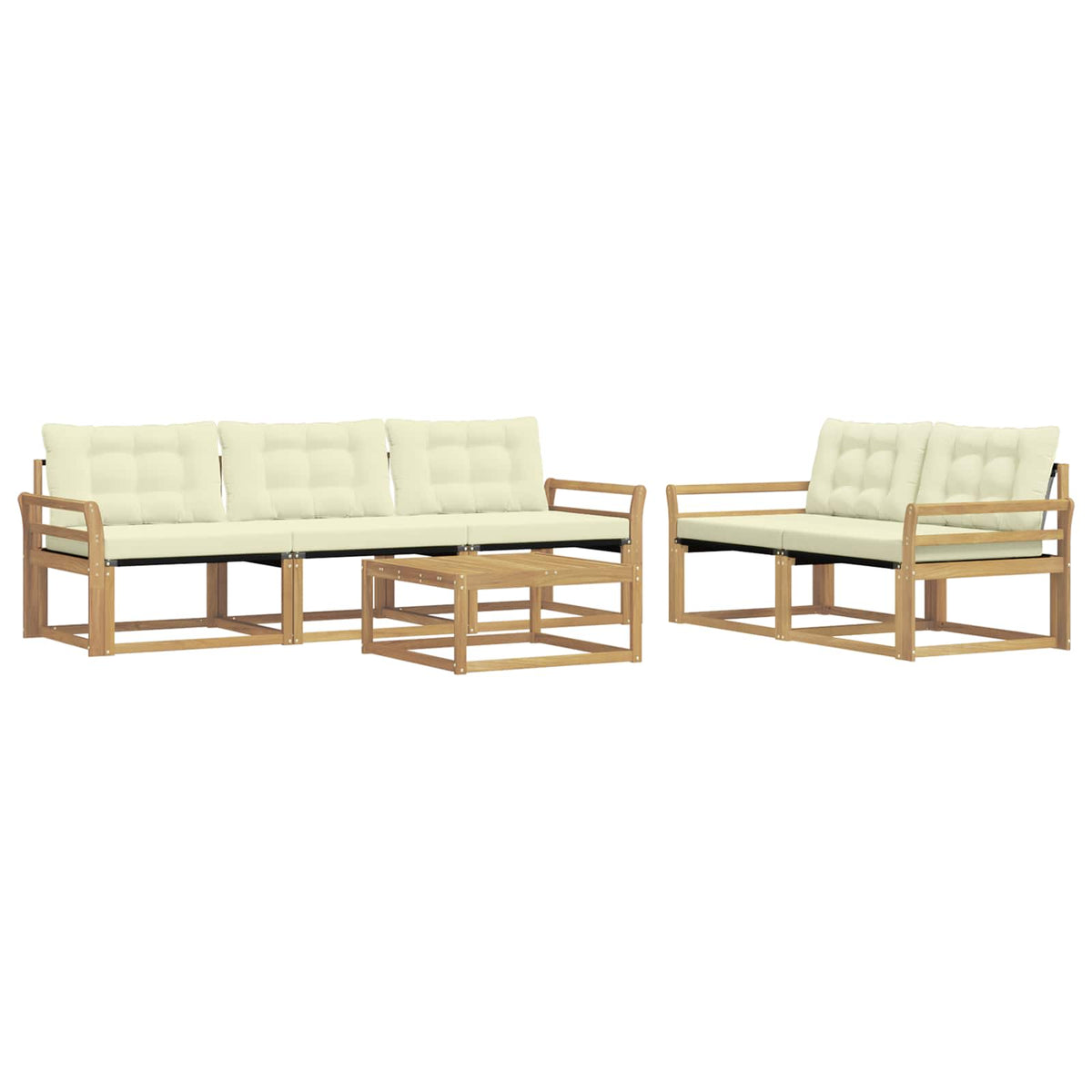Set vanjskih sofa 6 pcs Bijela i krem 79 x 79 x 37 cm