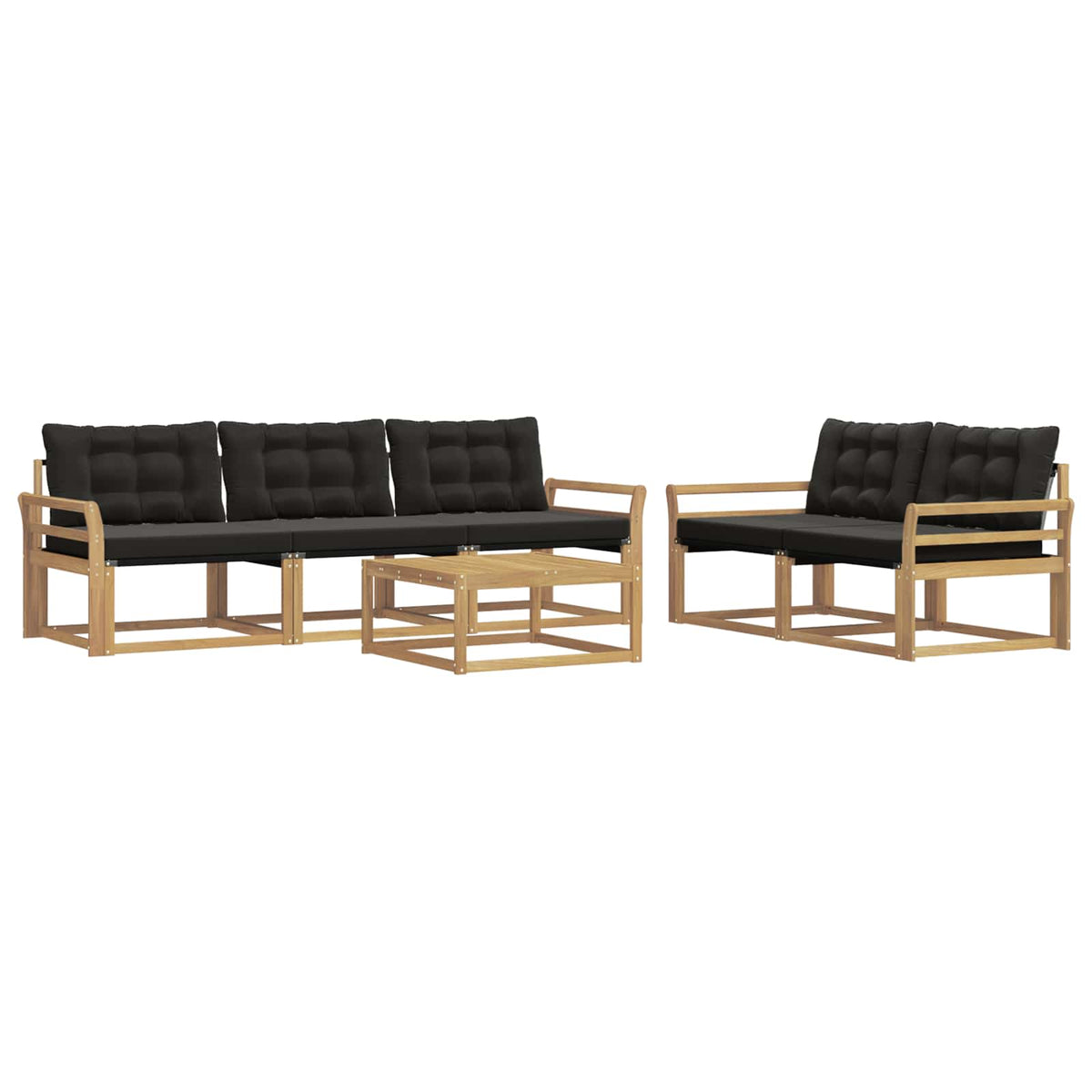 Set vanjskih sofa 6 kom. Bijela i crna
