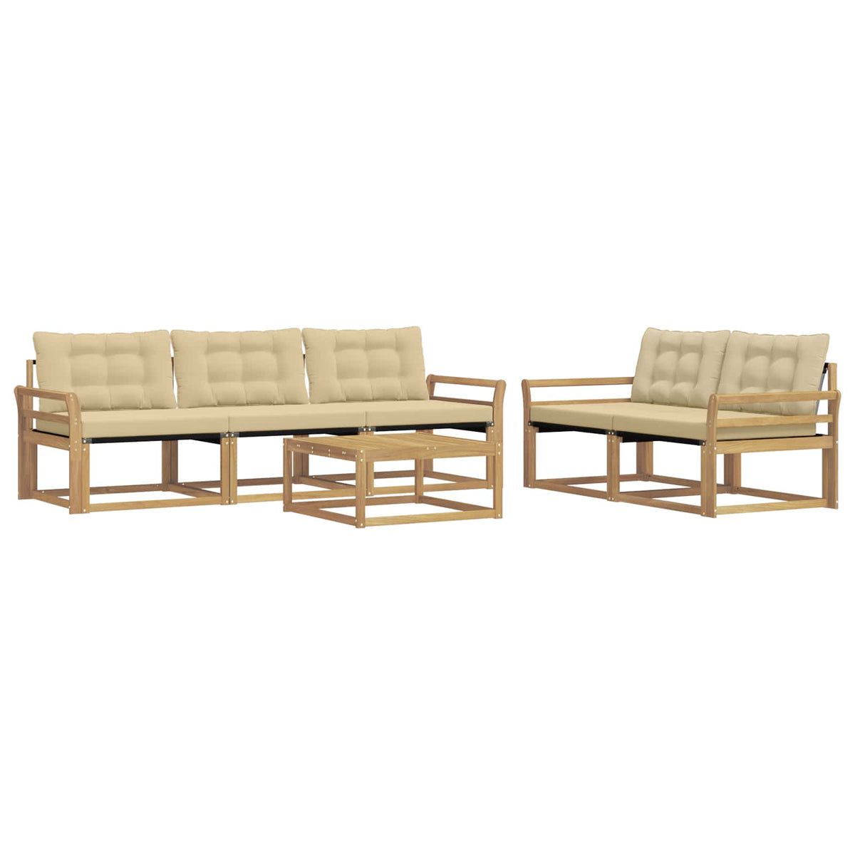 Set vanjskih sofa 6 pcs Bijela i bež 79 x 79 x 37 cm