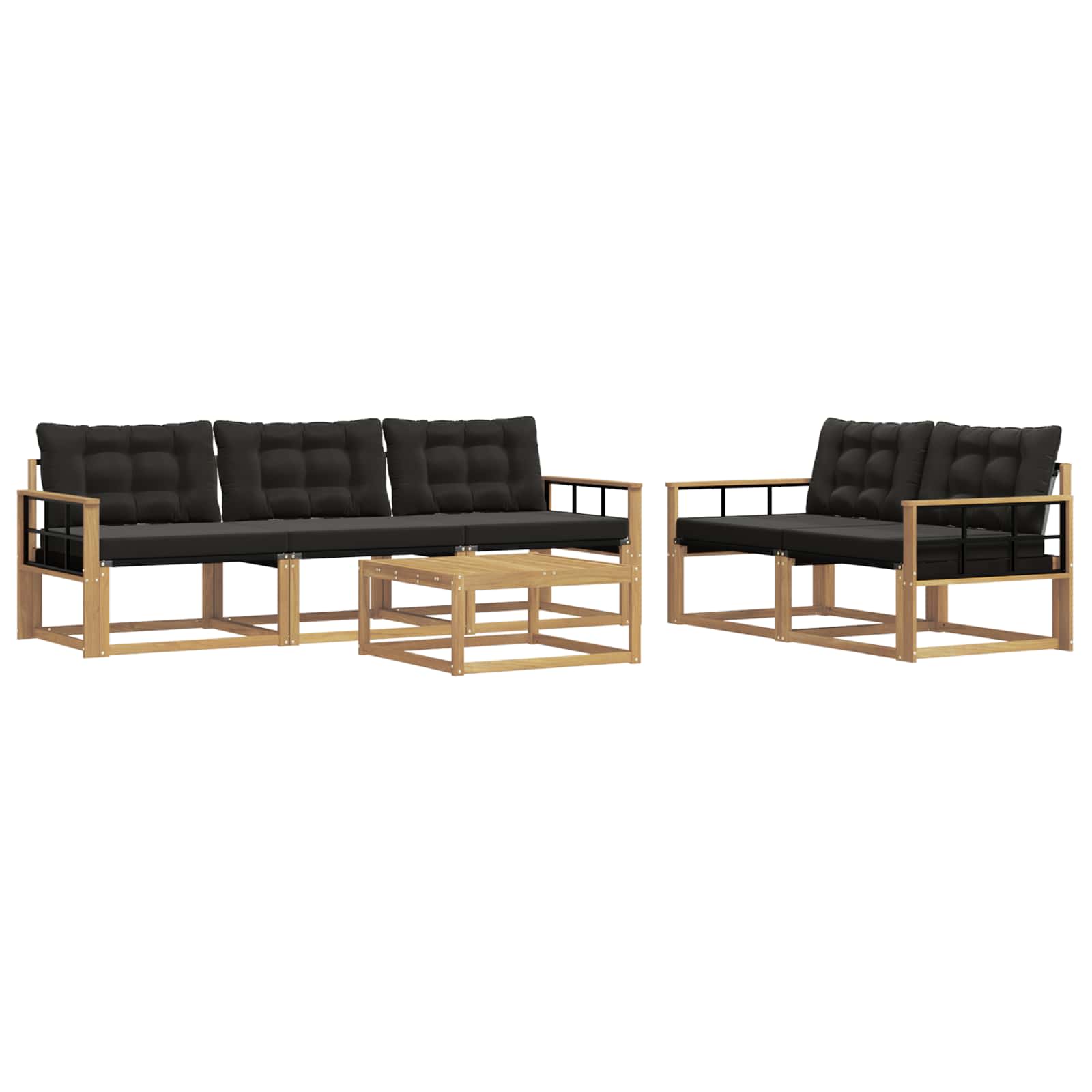 Set vanjskih sofa 6 pcs Bijela i crna 79 x 79 x 37 cm