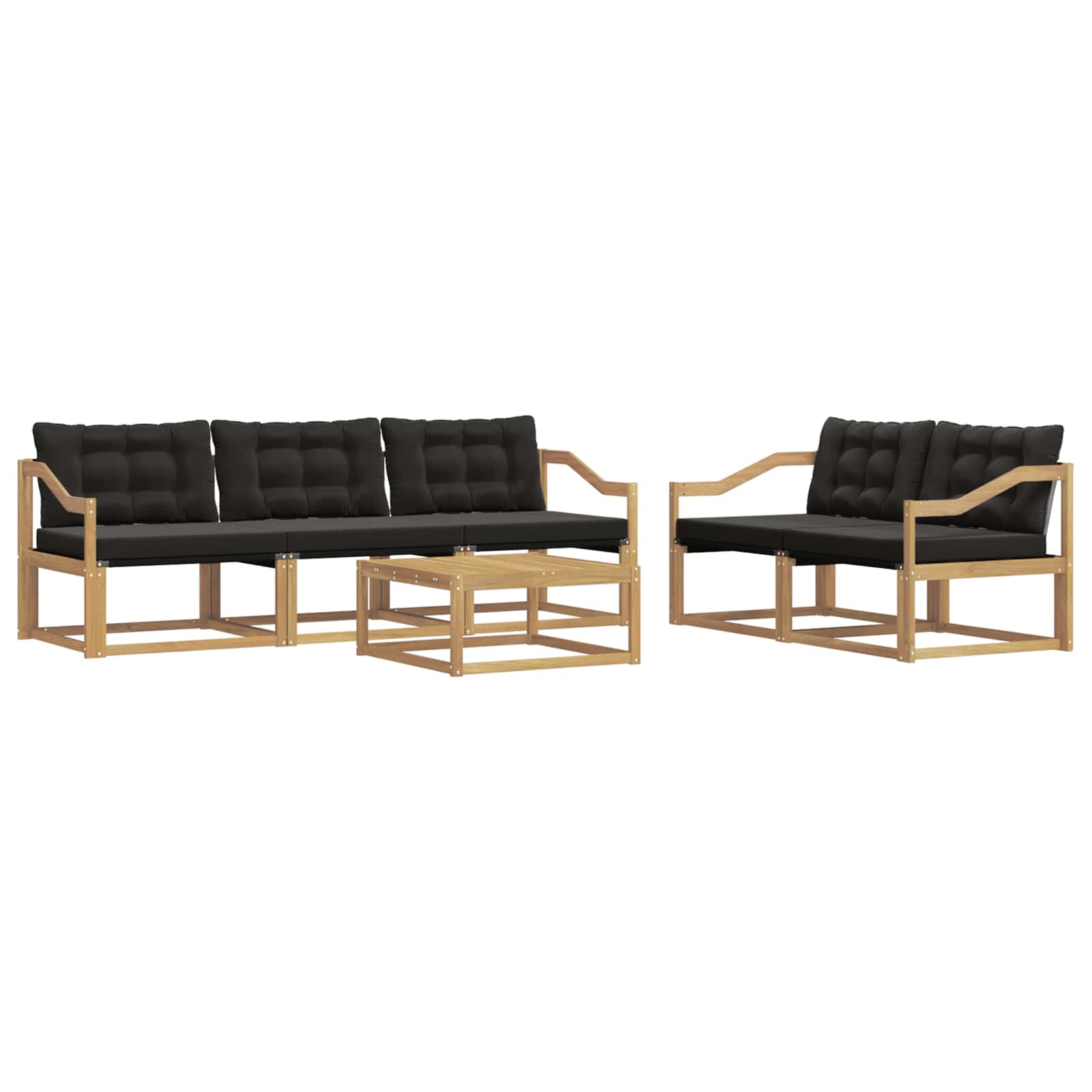 Set vanjskih sofa 6 pcs Bijela i crna 79 x 79 x 37 cm
