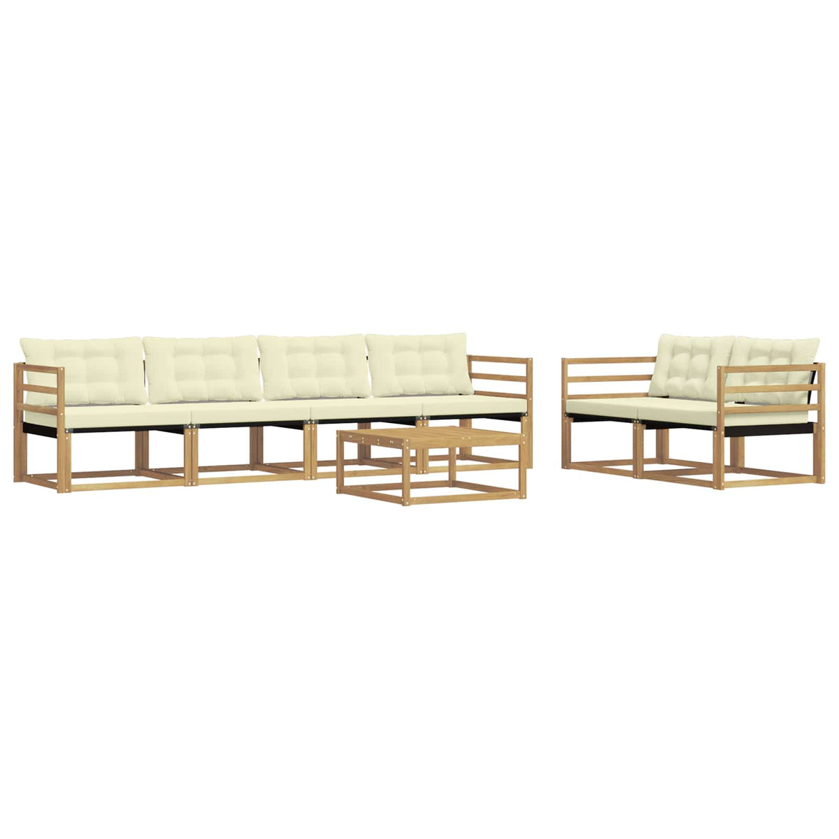 Set vanjskih sofa 7 pcs Bijela i krem 79 x 79 x 37 cm