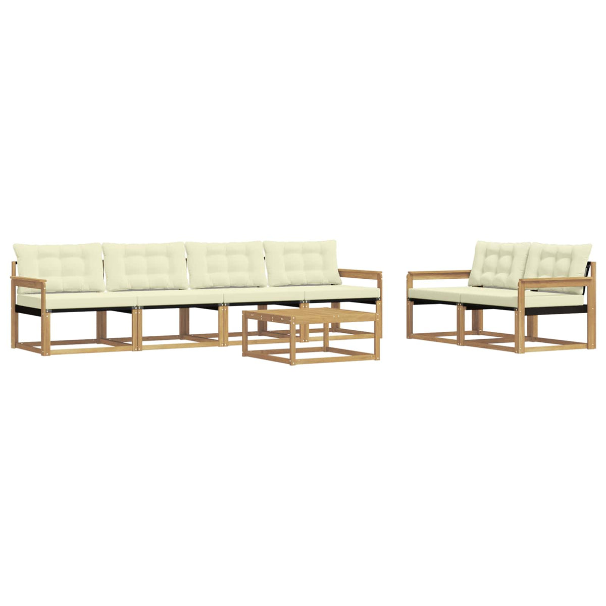 Set vanjskih sofa 7 pcs Bijela i krem 79 x 79 x 37 cm