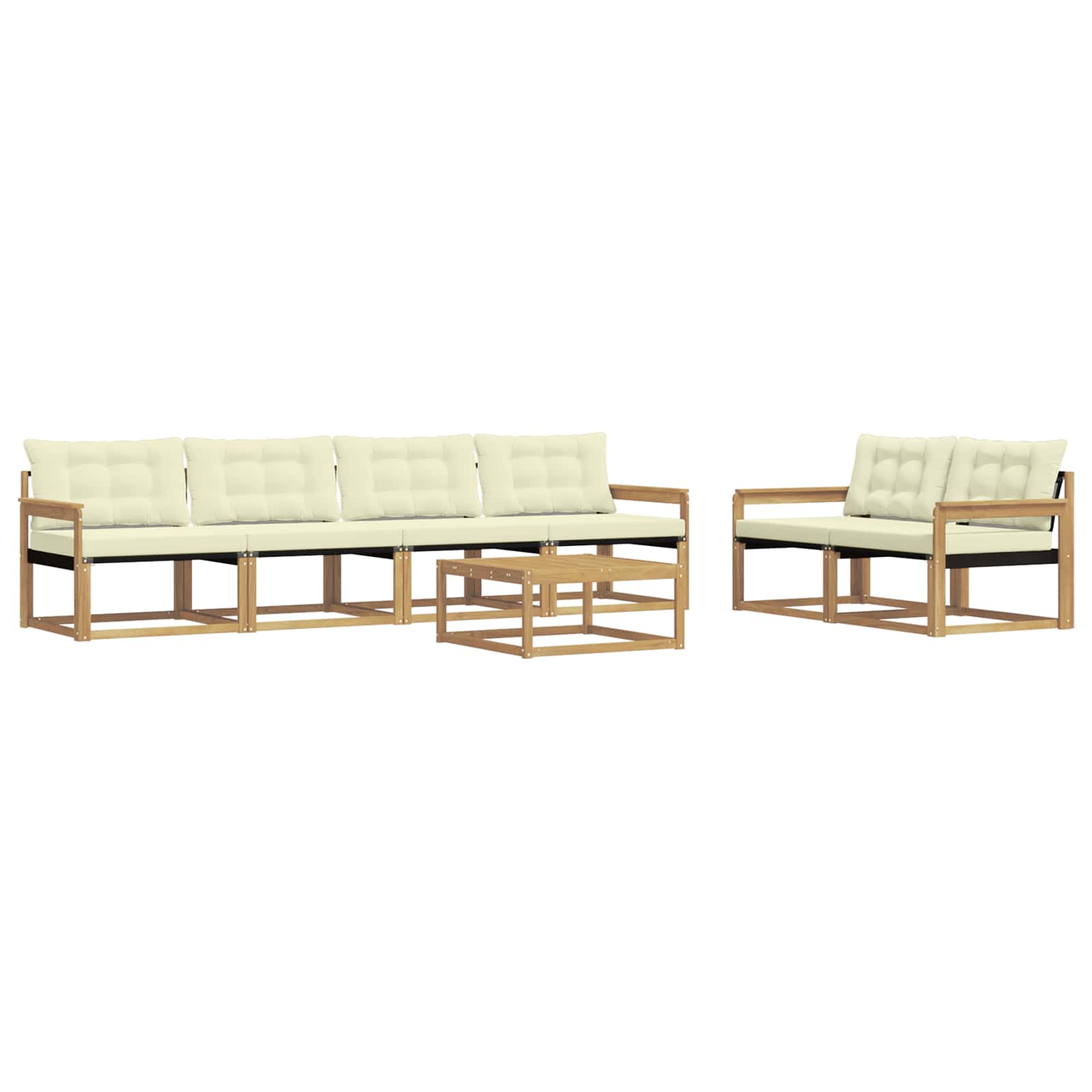 Set vanjskih sofa 7 pcs Bijela i krem 79 x 79 x 37 cm
