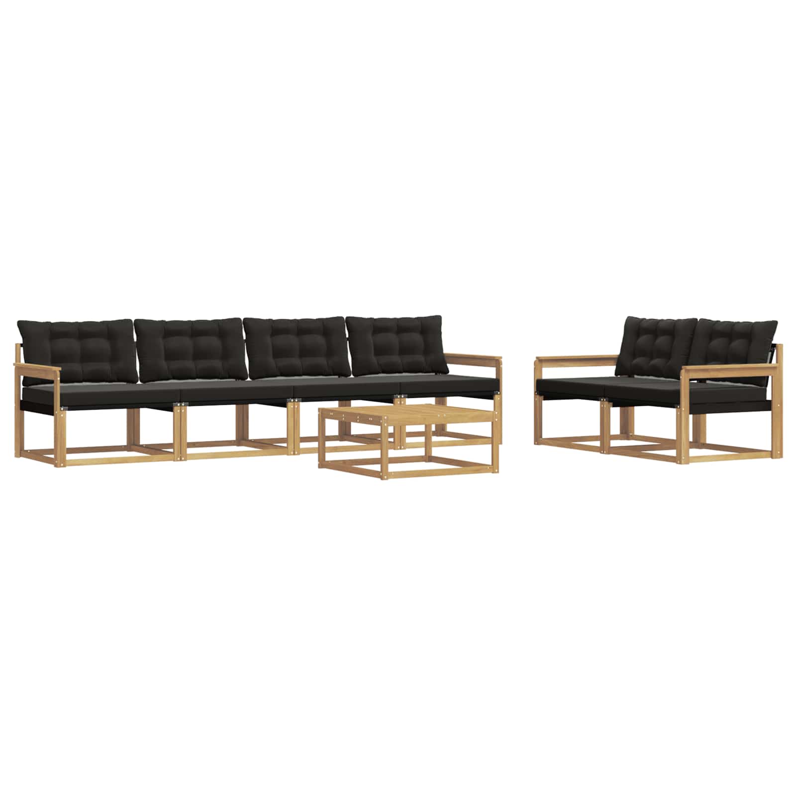 Set vanjskih sofa 7 pcs Bijela i crna 79 x 79 x 37 cm