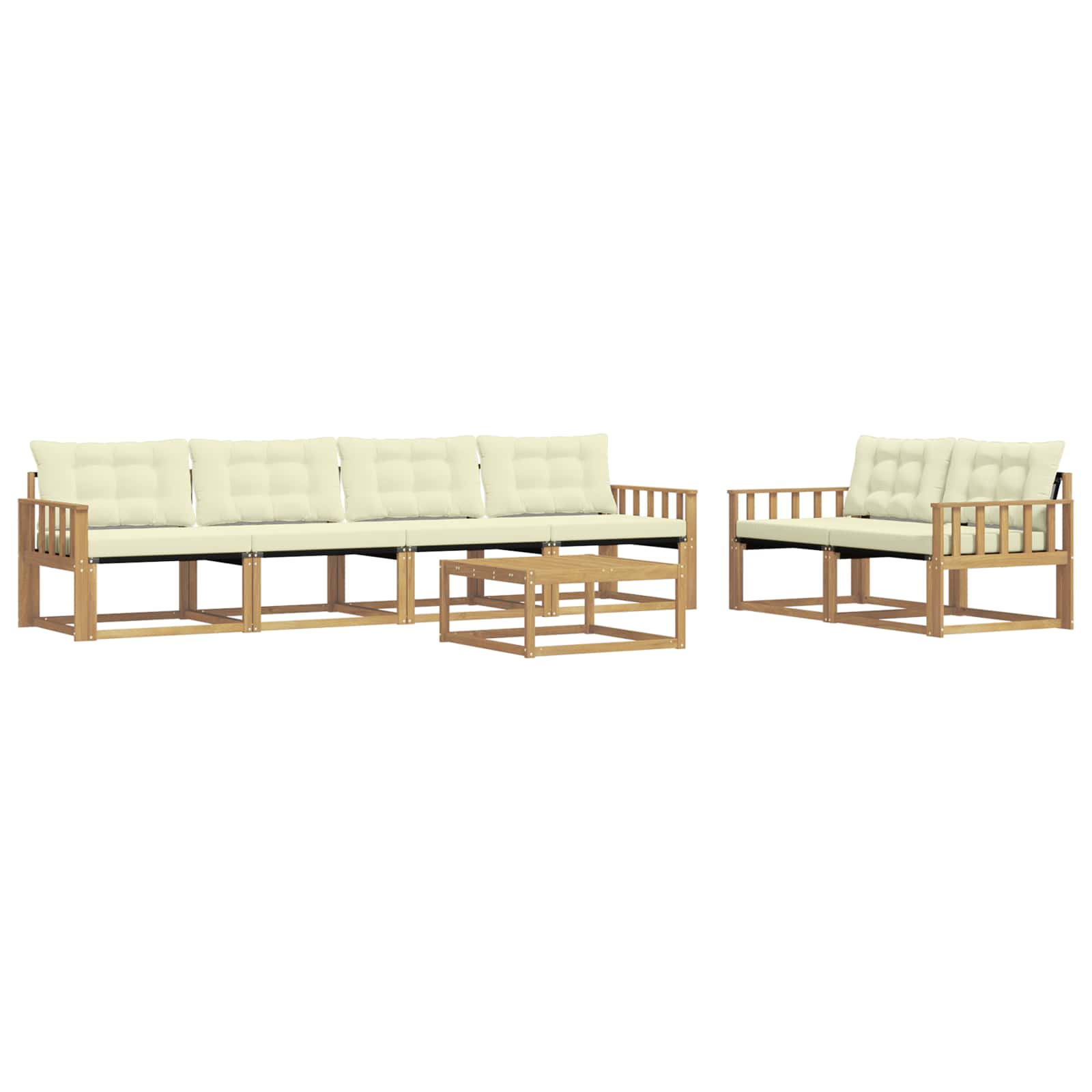 Set vanjskih sofa 7 pcs Bijela i krem 79 x 79 x 37 cm