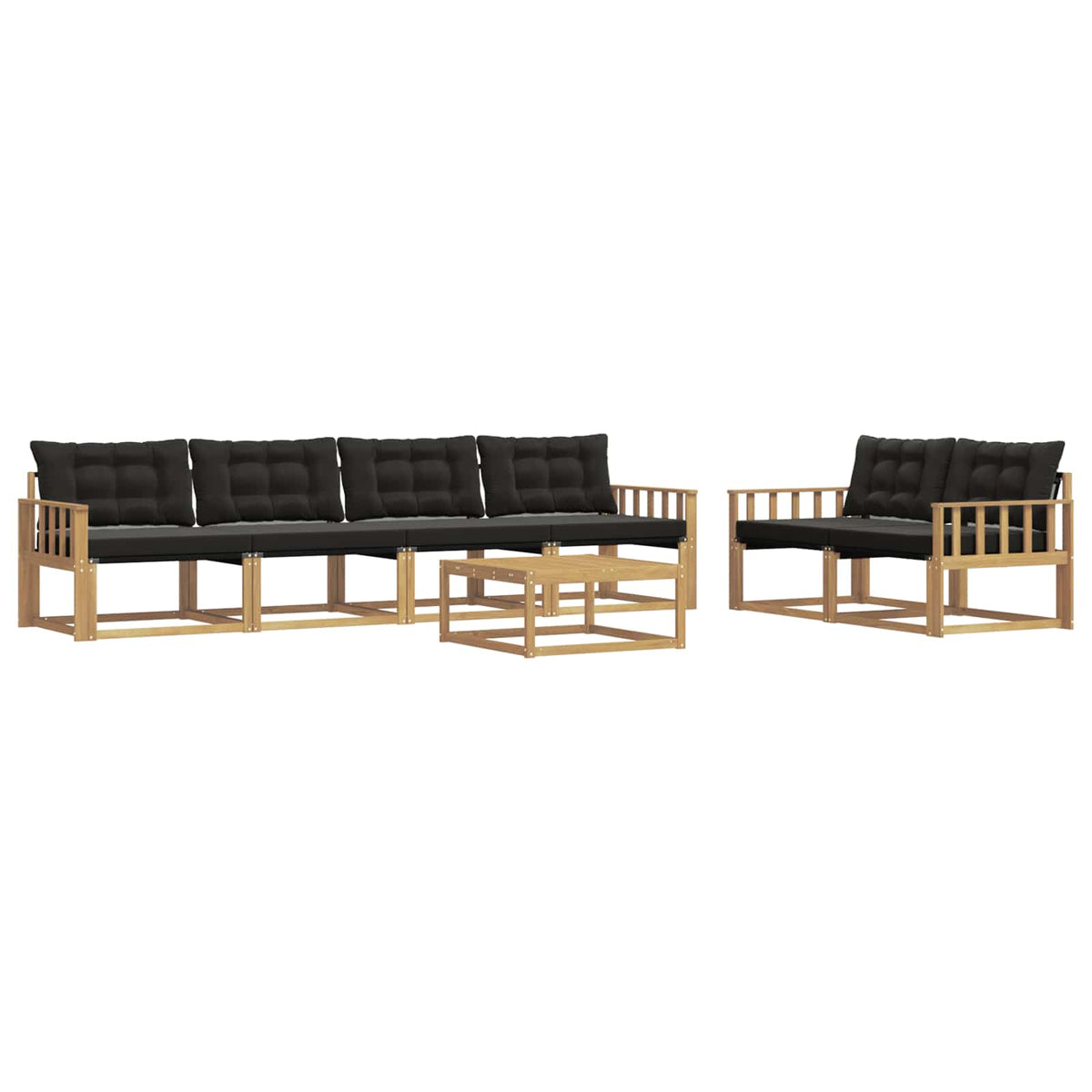 Set vanjskih sofa 7 pcs Bijela i crna 79 x 79 x 37 cm