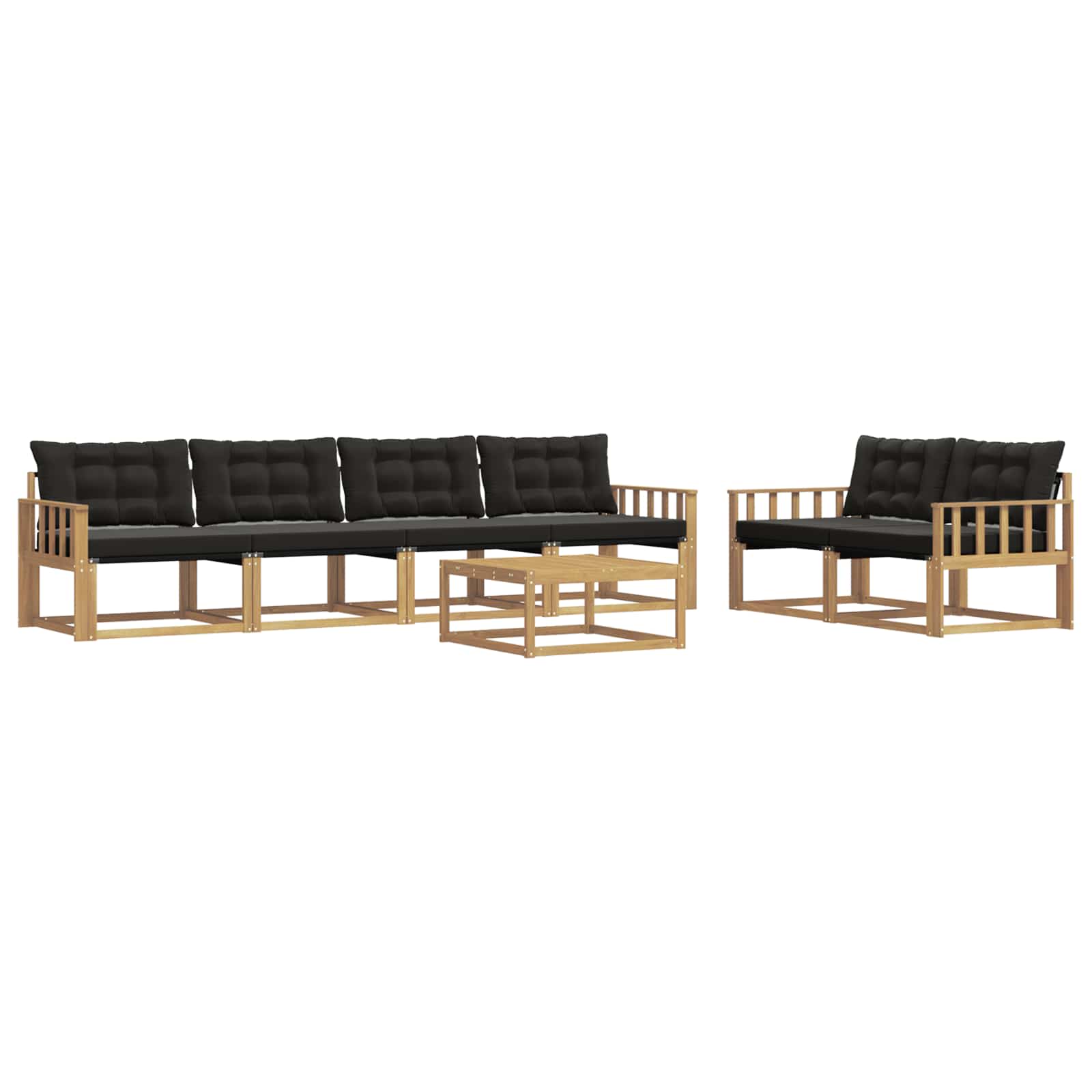 Set vanjskih sofa 7 pcs Bijela i crna 79 x 79 x 37 cm