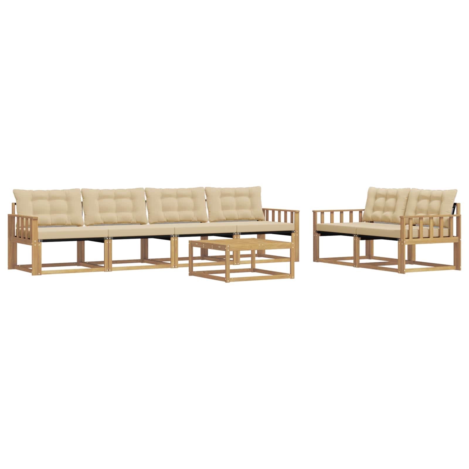 Set vanjskih sofa 7 pcs Bijela i bež 79 x 79 x 37 cm