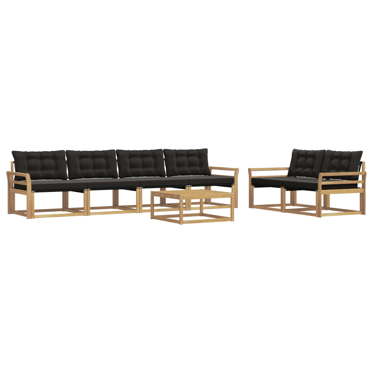 Set vanjskih sofa 7 pcs Bijela i crna 79 x 79 x 37 cm