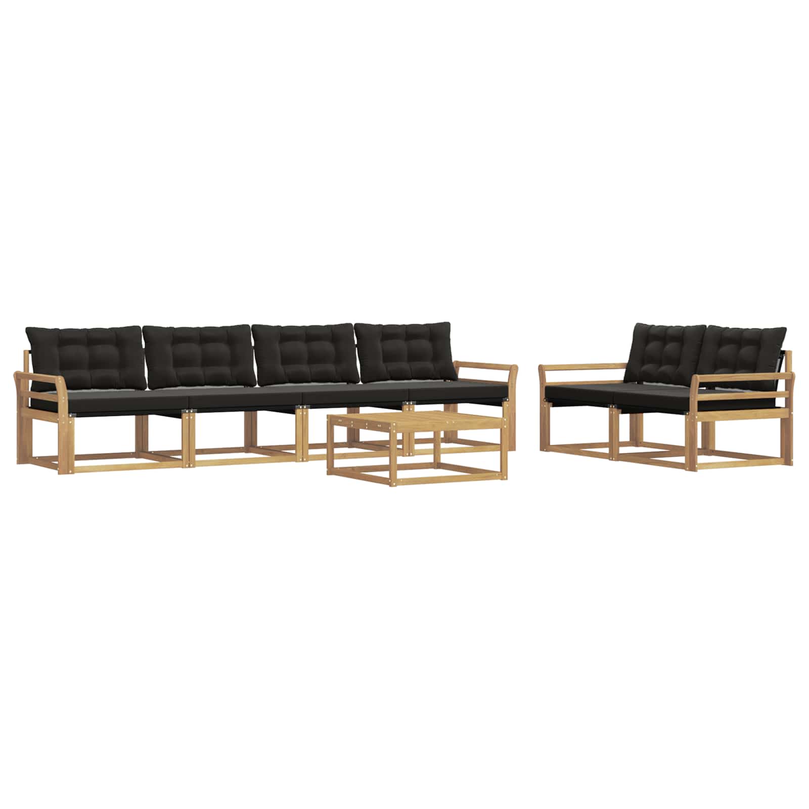 Set vanjskih sofa 7 pcs Bijela i crna 79 x 79 x 37 cm