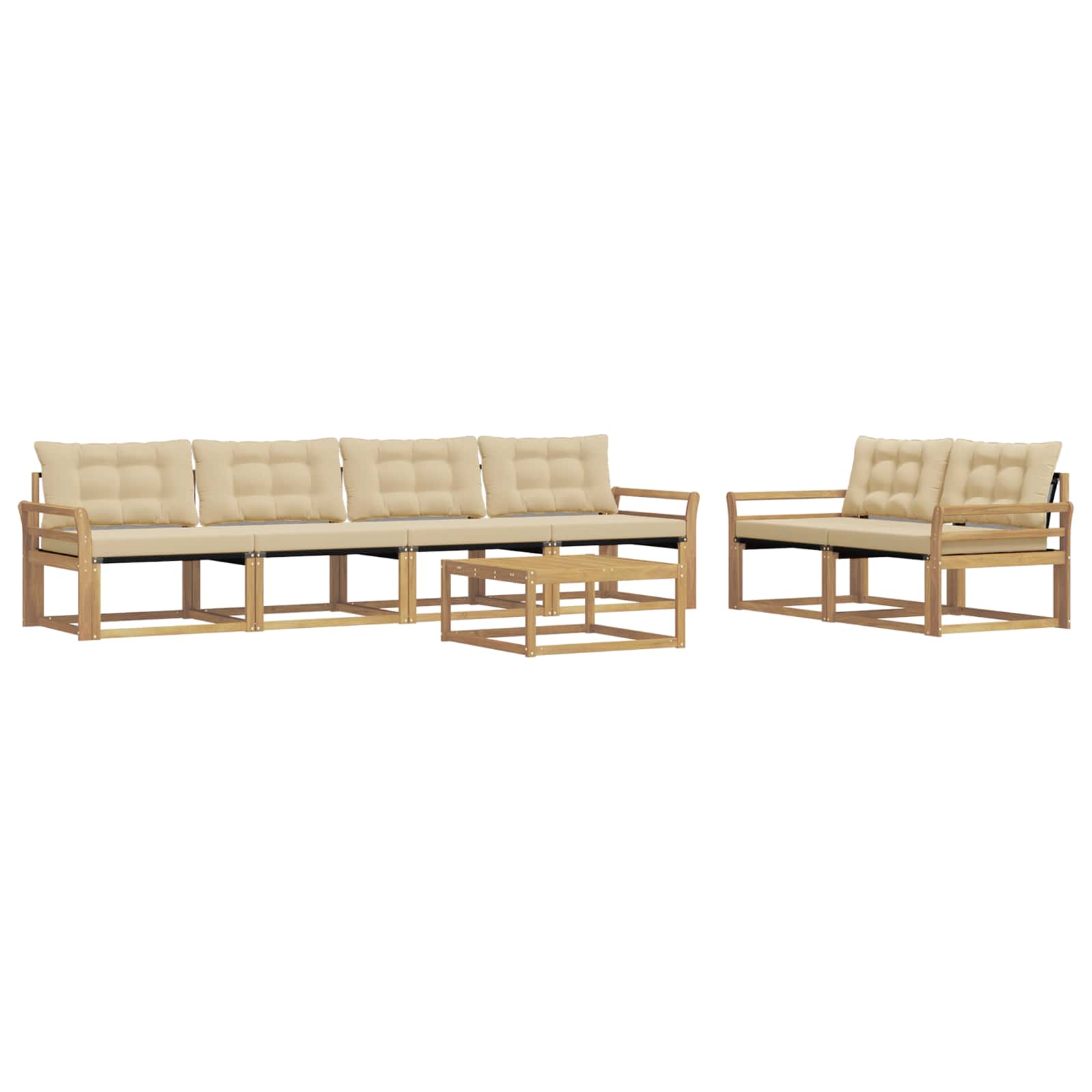 Set vanjskih sofa 7 pcs Bijela i bež
