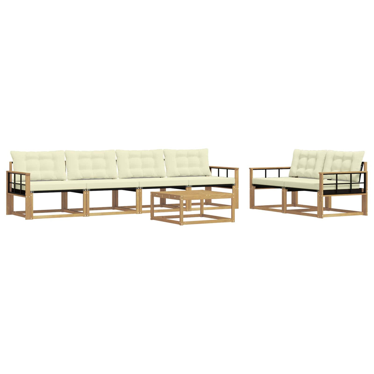 Set vanjskih sofa 7 pcs Bijela i krem 79 x 79 x 37 cm