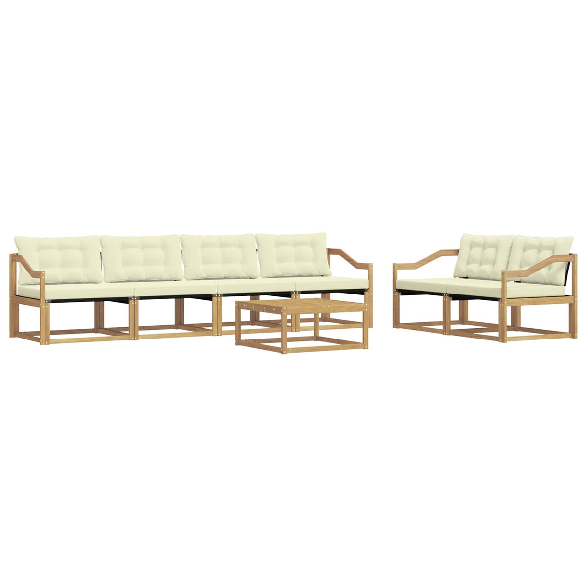 Set vanjskih sofa 7 pcs Bijela i krem 79 x 79 x 37 cm