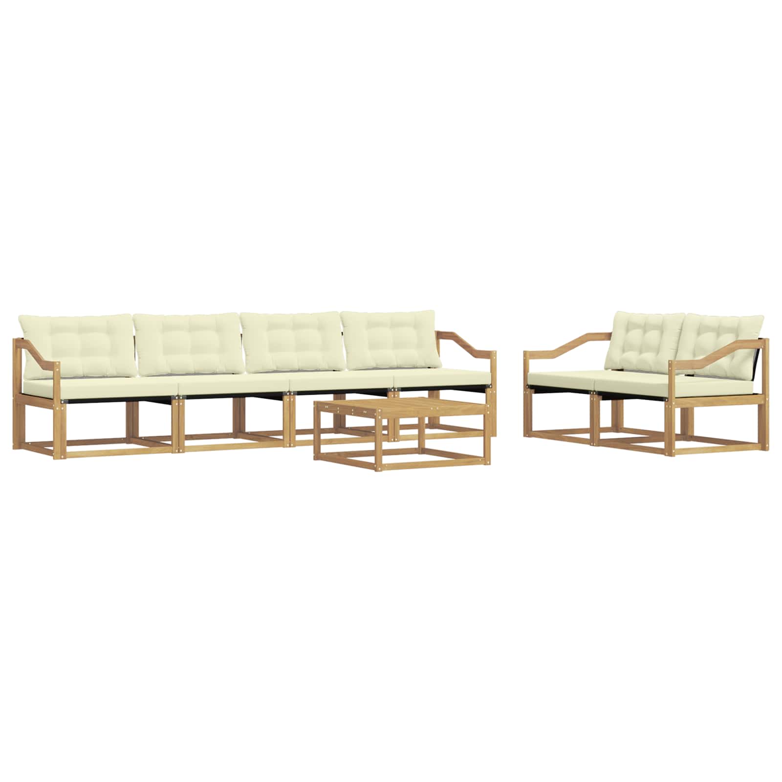 Set vanjskih sofa 7 pcs Bijela i krem 79 x 79 x 37 cm