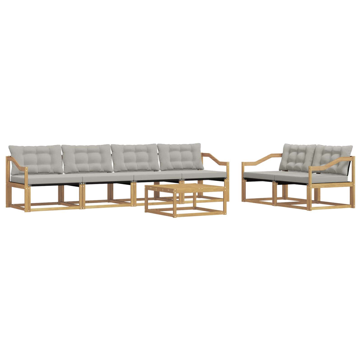 Set vanjskih sofa 7 kom. Bijela i svjetlosiva