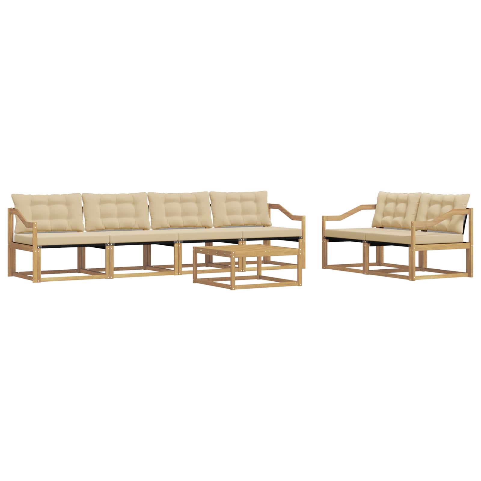 Set vanjskih sofa 7 pcs Bijela i bež 79 x 79 x 37 cm