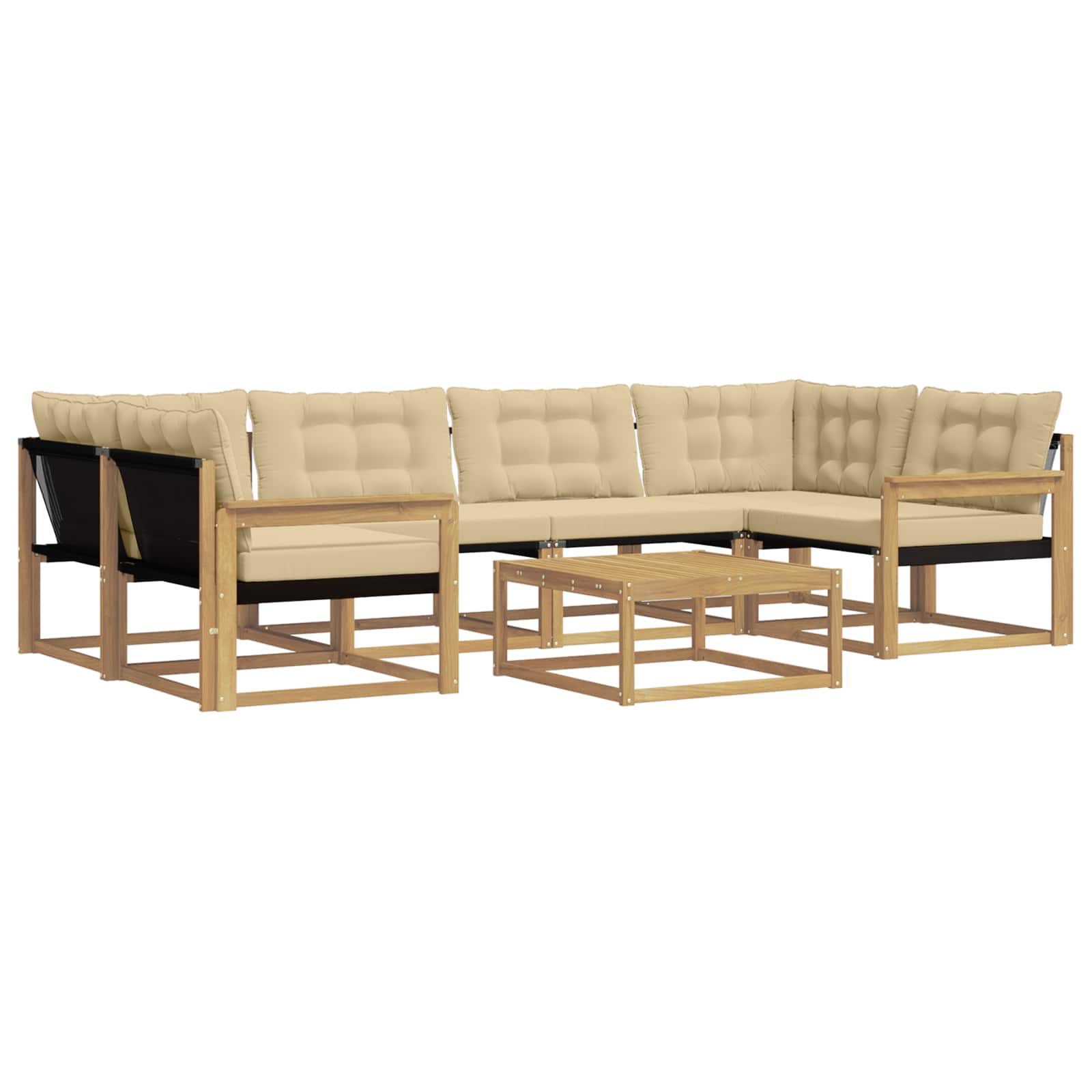 Set vanjskih sofa 7 pcs Bijela i bež 79 x 79 x 37 cm