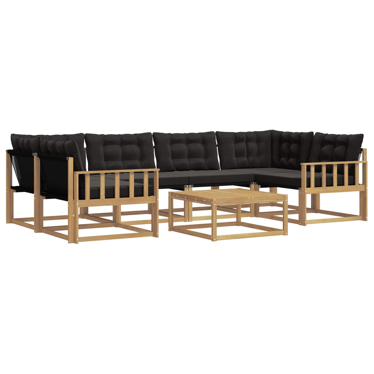 Set vanjskih sofa 7 kom. Bijela i crna Smeđa 79 x 79 x 37 cm