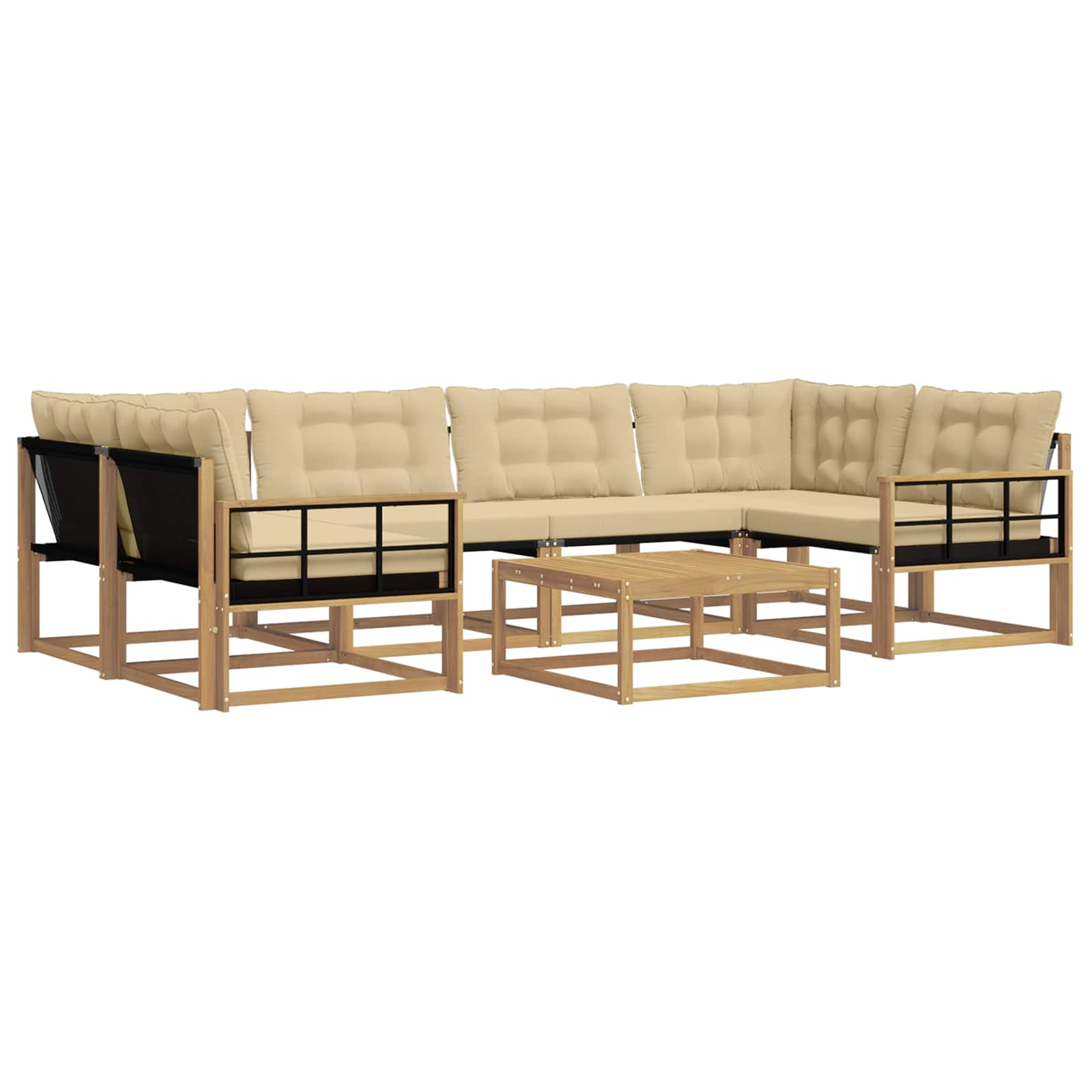 Set vanjskih sofa 7 pcs Bijela i bež 79 x 79 x 37 cm