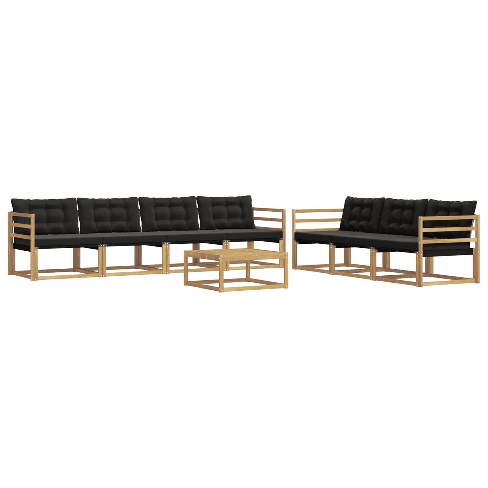Set vanjskih sofa 8 pcs Bijela i crna