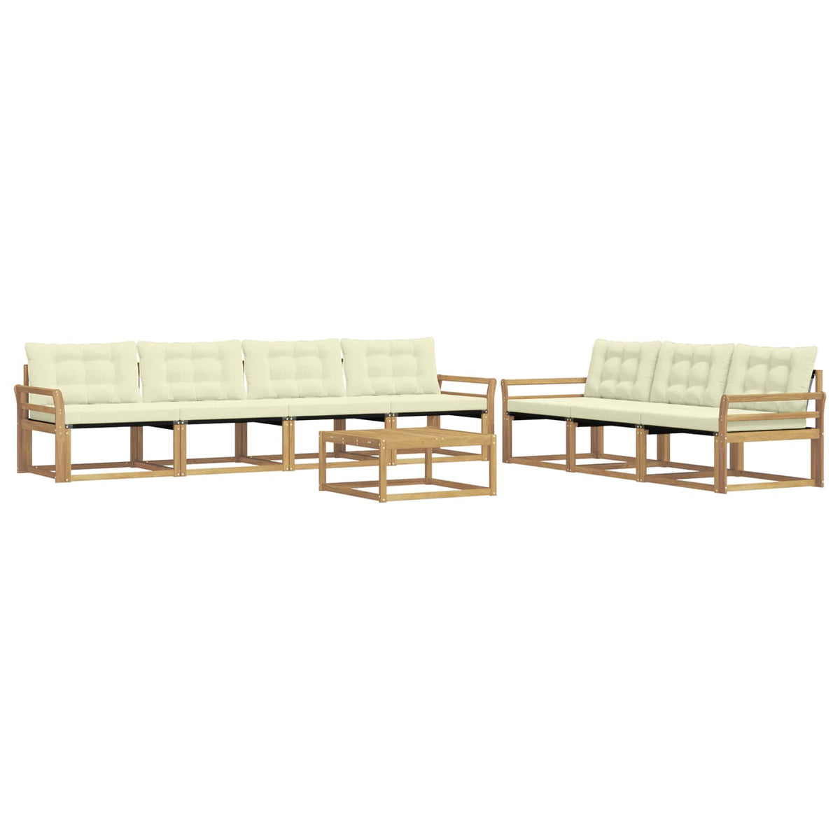 Set vanjskih sofa 8 kom. Bijela i krem