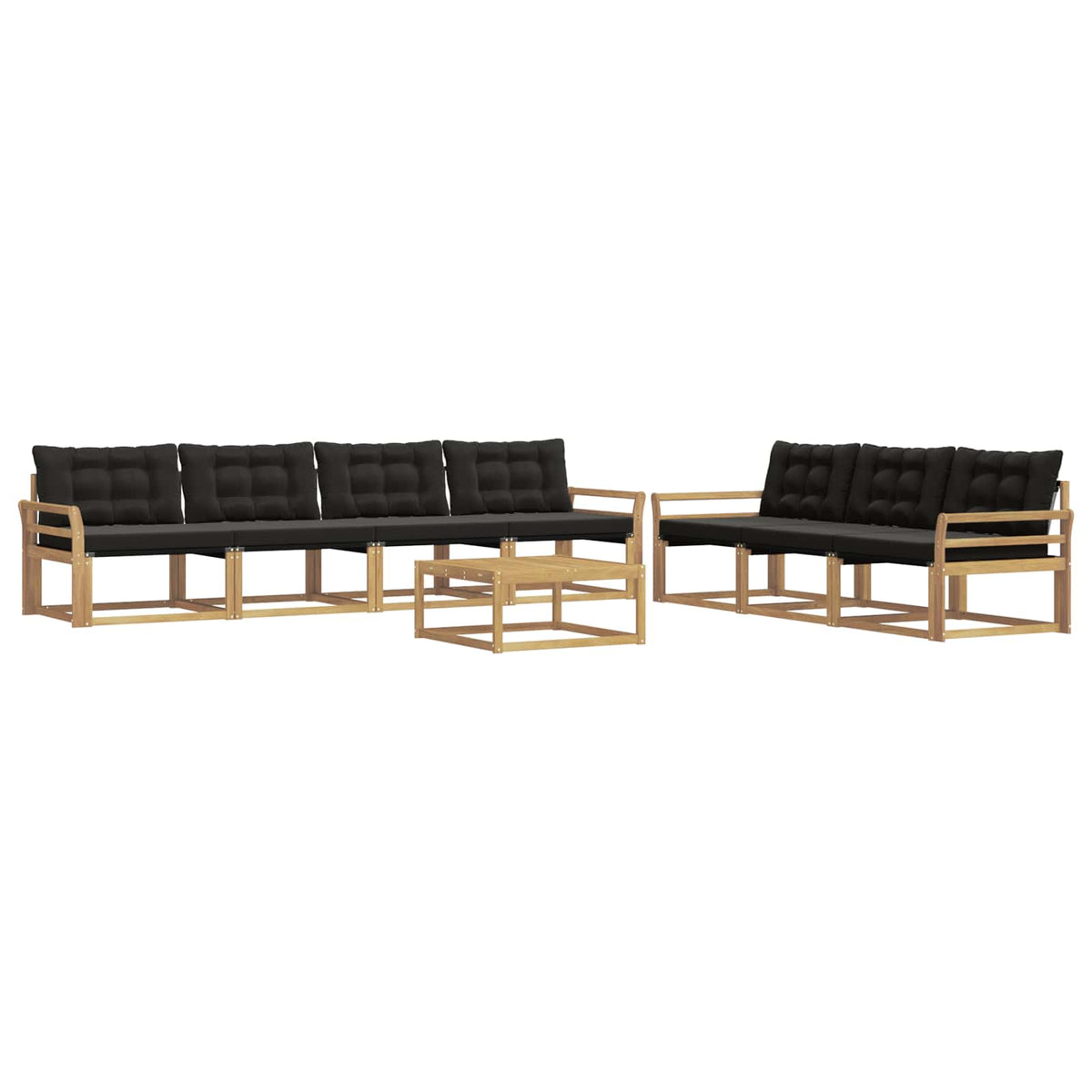 Set vanjskih sofa 8 pcs Bijela i crna