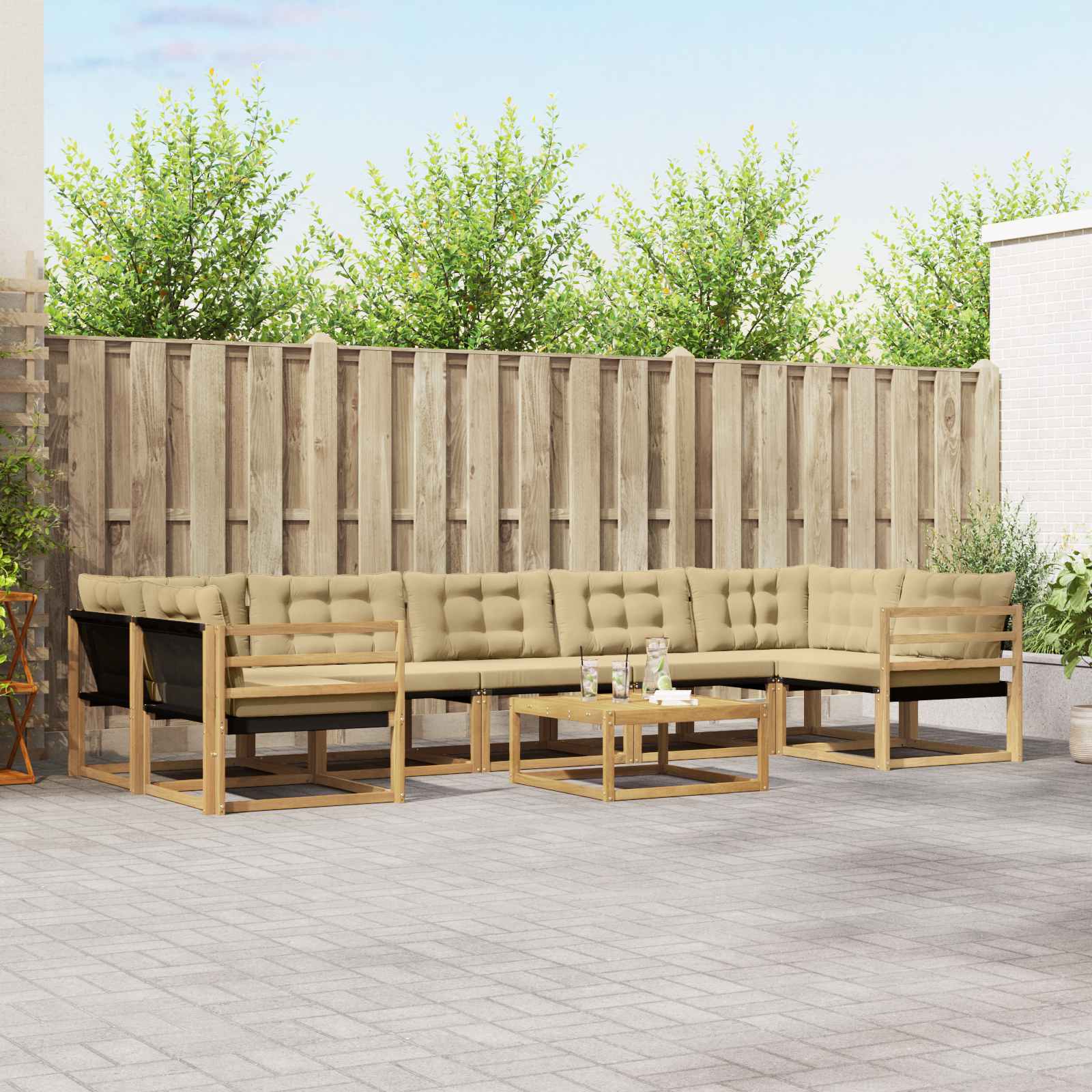 Set vanjskih sofa 8 pcs Bijela i bež 79 x 79 x 37 cm