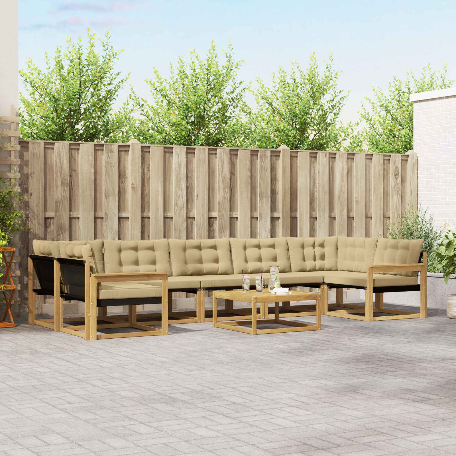 Set vanjskih sofa 8 pcs Bijela i bež 79 x 79 x 37 cm