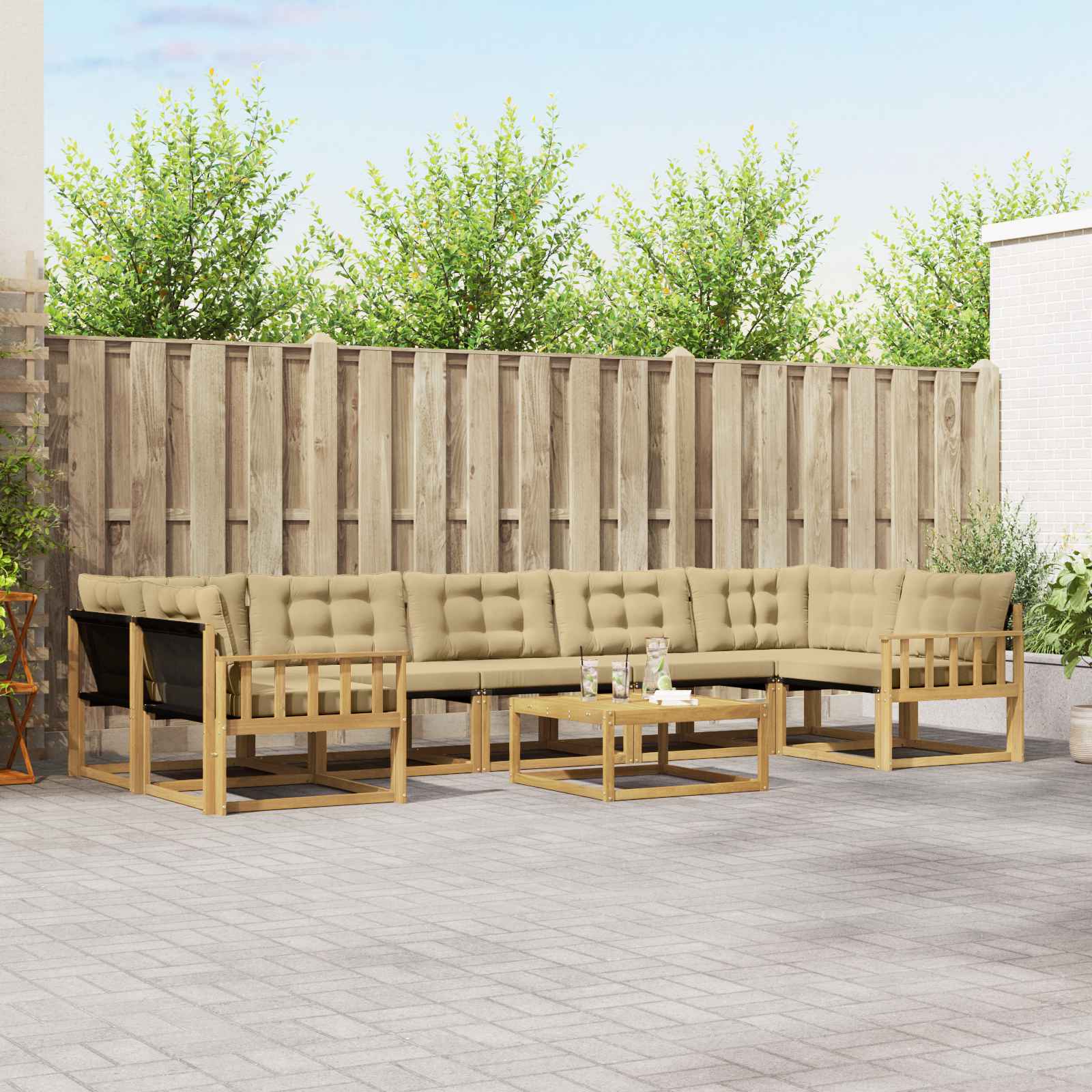 Set vanjskih sofa 8 pcs Bijela i bež 79 x 79 x 37 cm