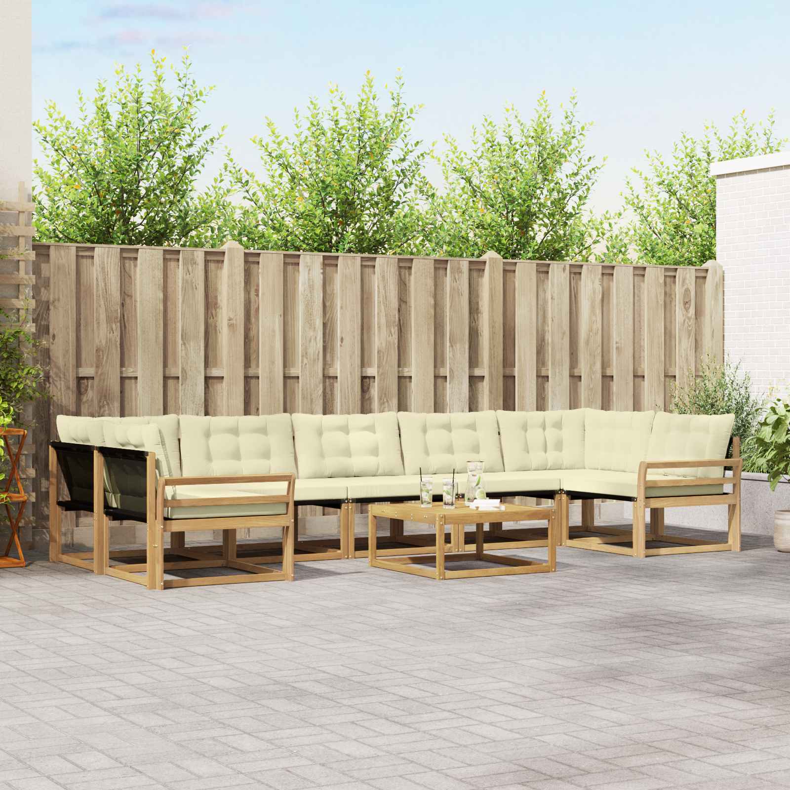 Set vanjskih sofa 8 pcs Bijela i krem 79 x 79 x 37 cm