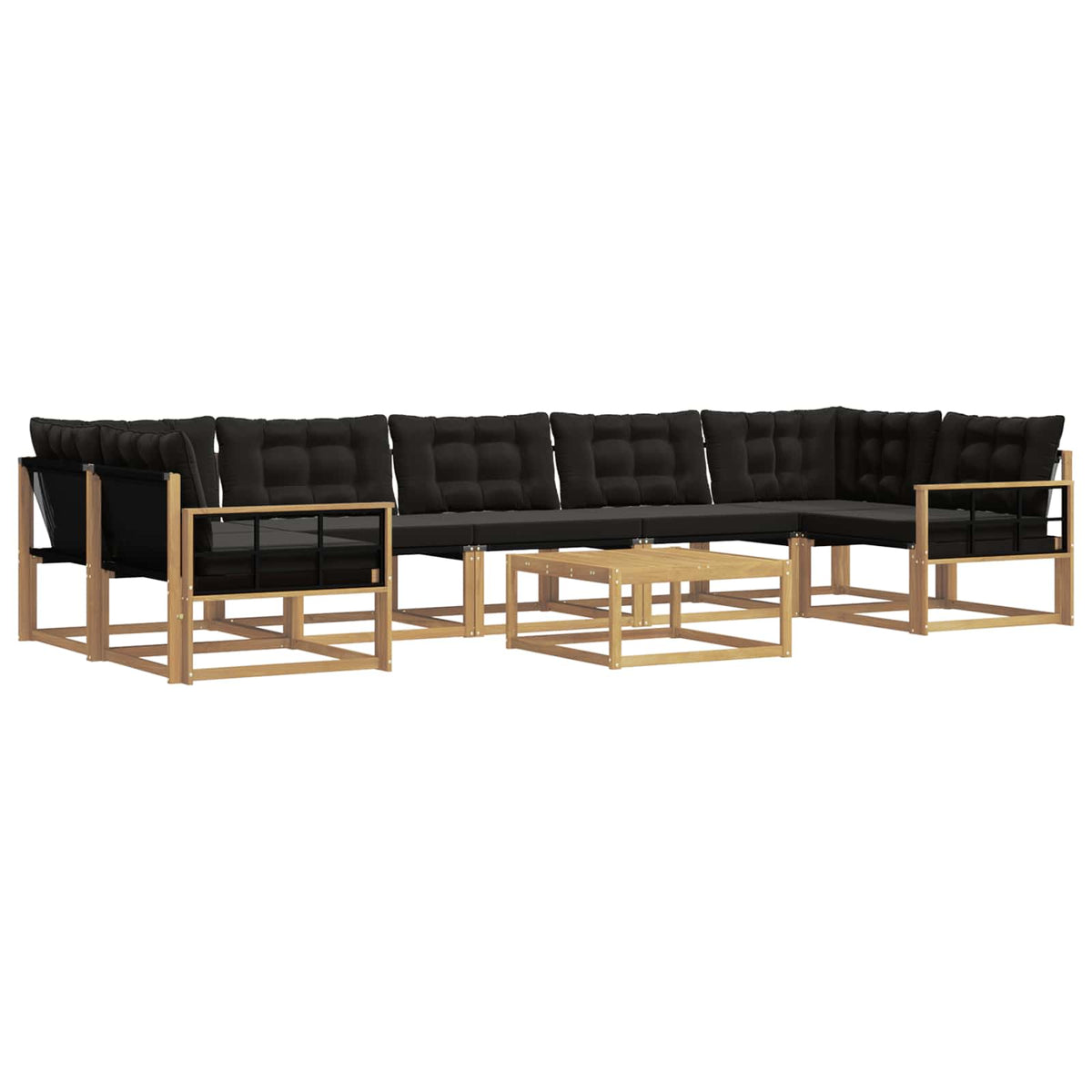 Set vanjskih sofa 8 kom. Bijela i crna Smeđa 79 x 79 x 37 cm