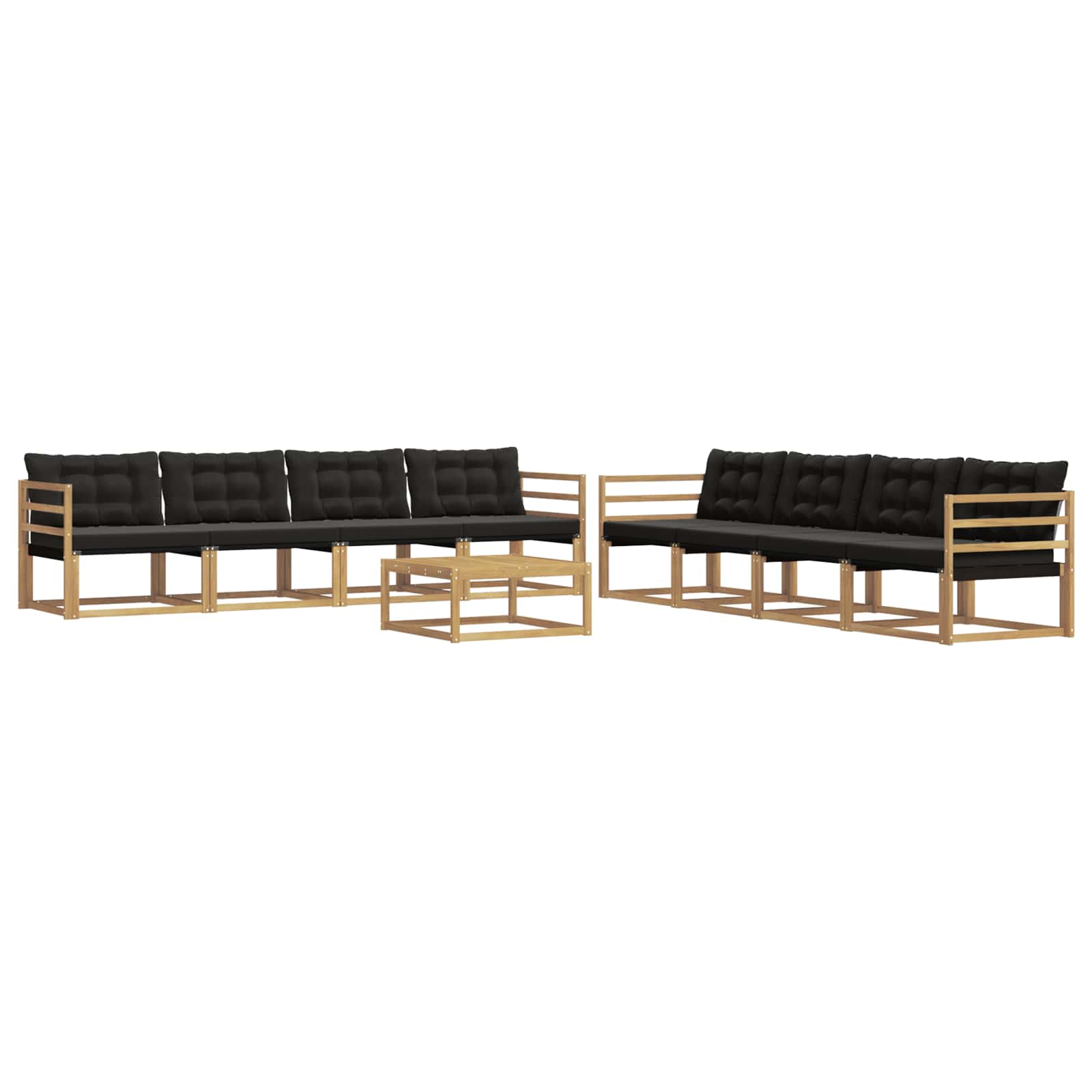 Set vanjskih sofa 9 pcs Bijela i crna 79 x 79 x 37 cm