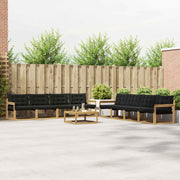 Set vanjskih sofa 9 pcs Bijela i crna 79 x 79 x 37 cm