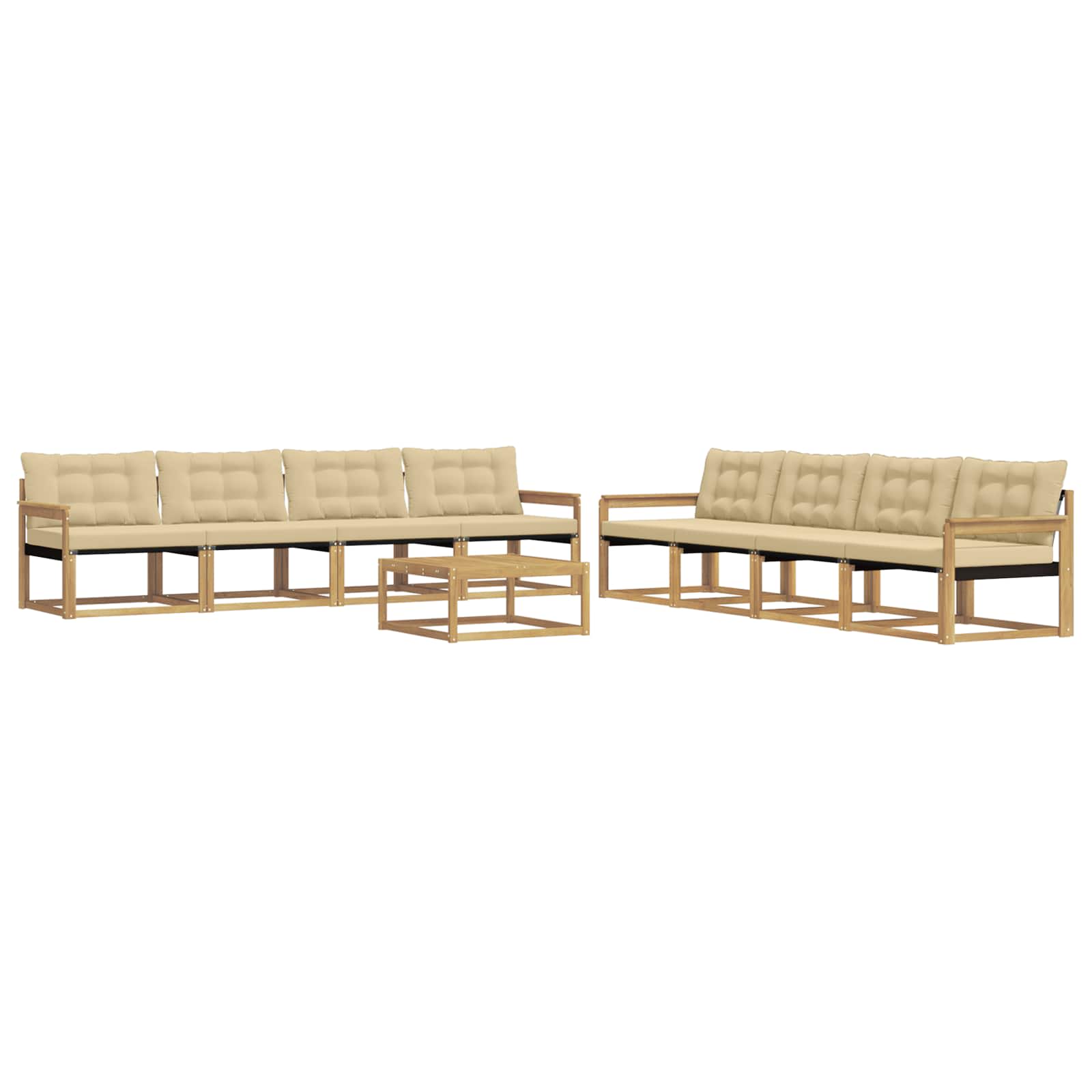 Set vanjskih sofa 9 pcs Bijela i bež 79 x 79 x 37 cm