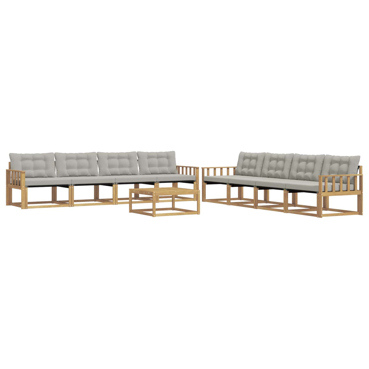 Set vanjskih sofa 9 kom. Bijela i svjetlosiva