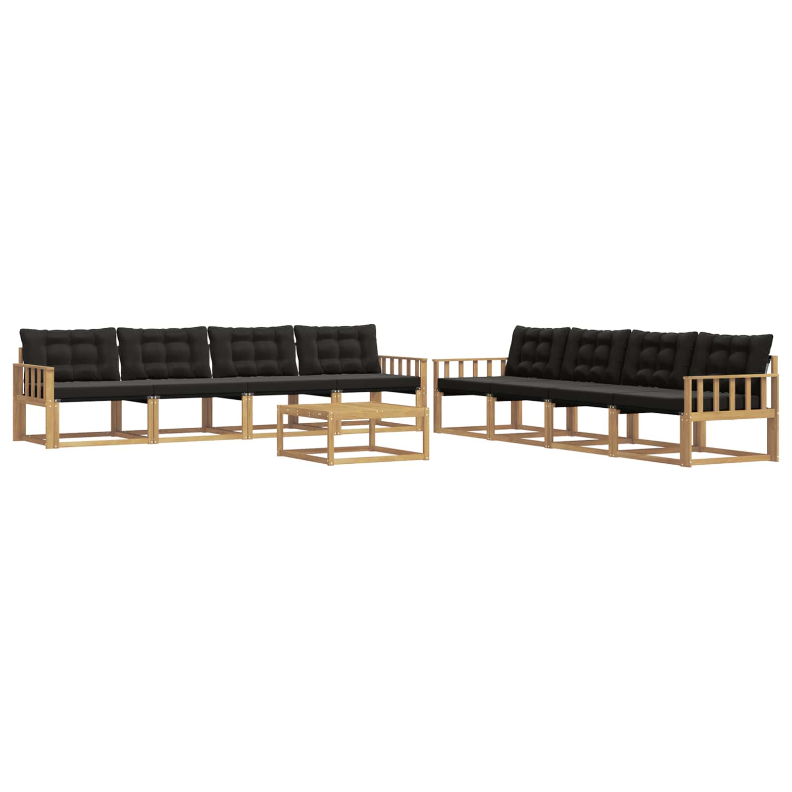 Set vanjskih sofa 9 pcs Bijela i crna 79 x 79 x 37 cm