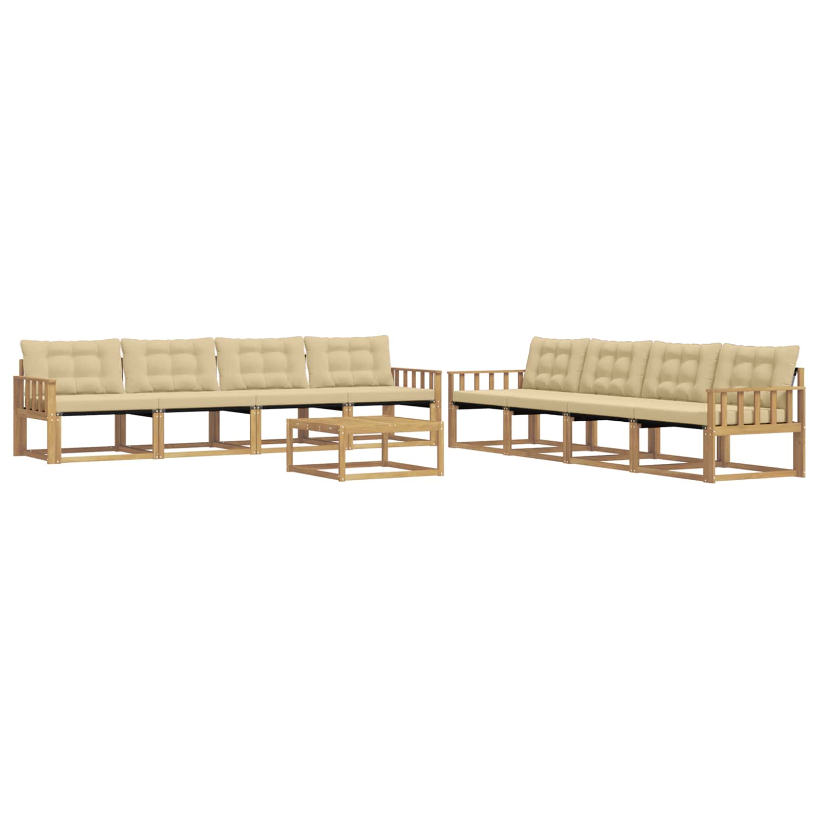 Set vanjskih sofa 9 pcs Bijela i bež 79 x 79 x 37 cm