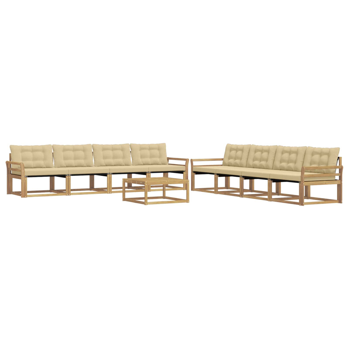 Set vanjskih sofa 9 pcs Bijela i bež 79 x 79 x 37 cm