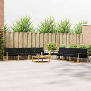 Set vanjskih sofa 9 kom. Bijela i crna