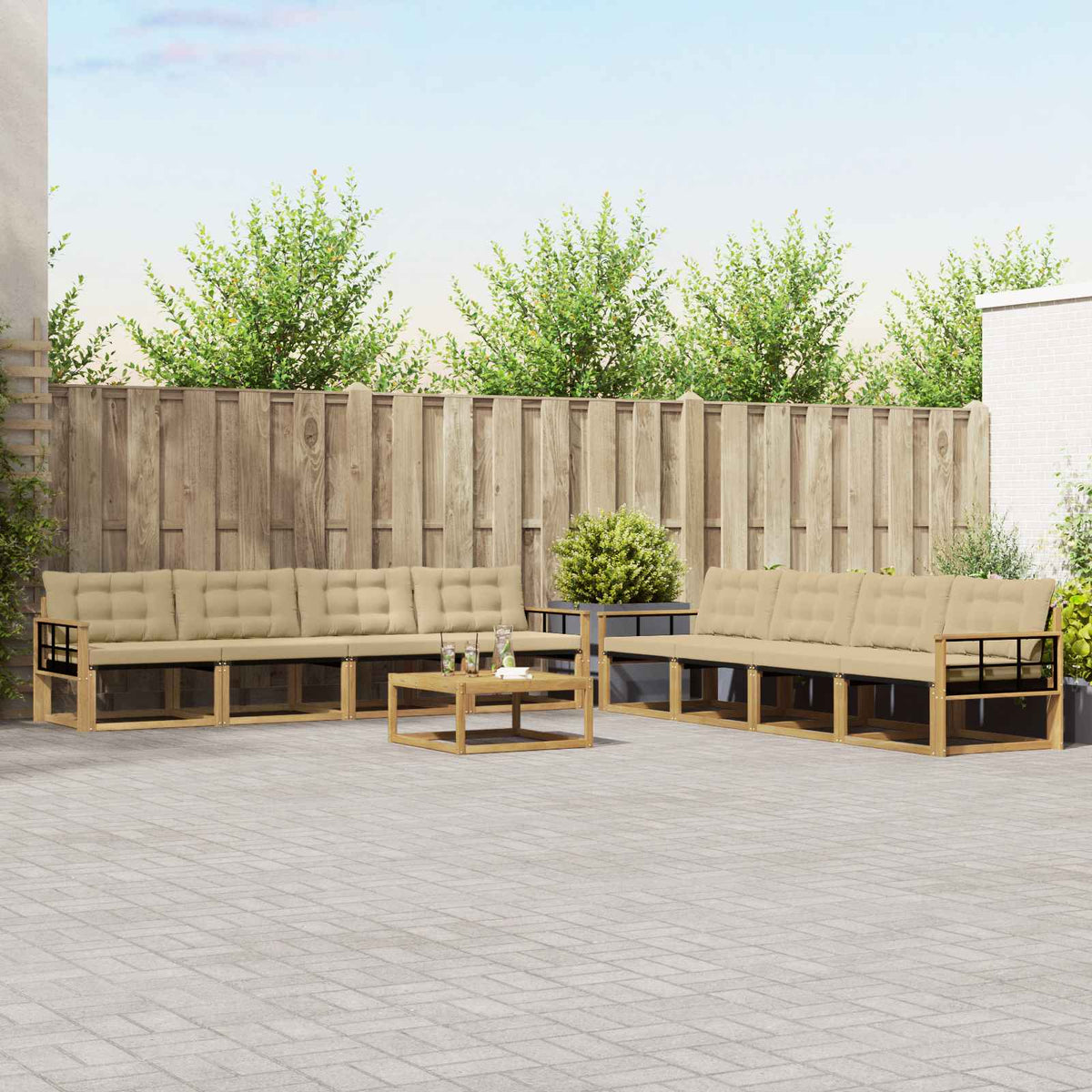 Set vanjskih sofa 9 kom. Bijela i bež