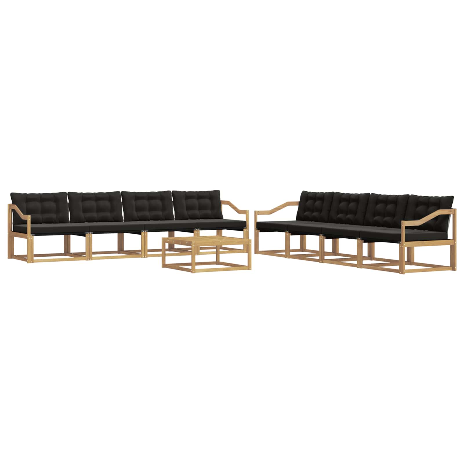 Set vanjskih sofa 9 pcs Bijela i crna 79 x 79 x 37 cm