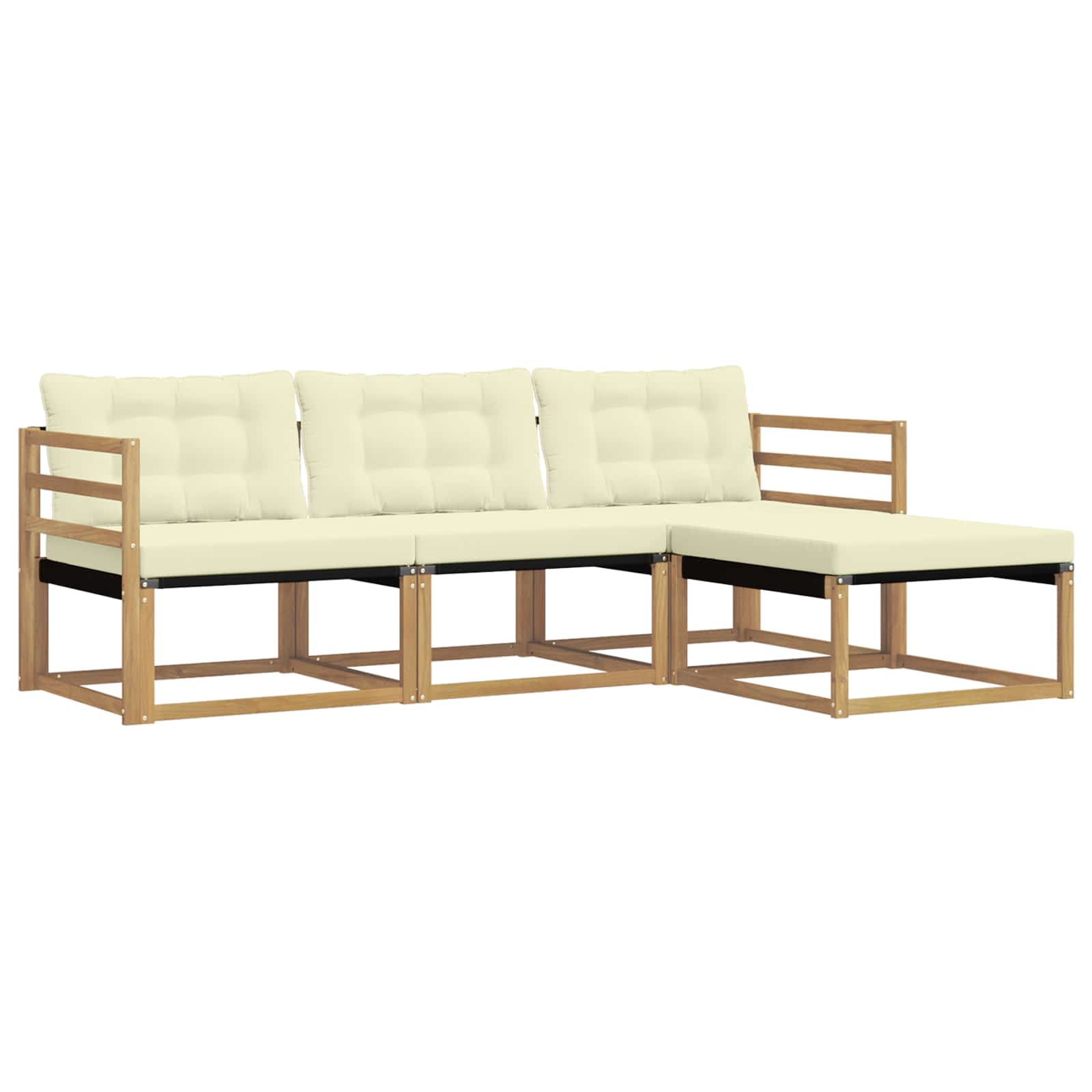 Set vanjskih sofa s jastukom 4 pcs Bijela i krem