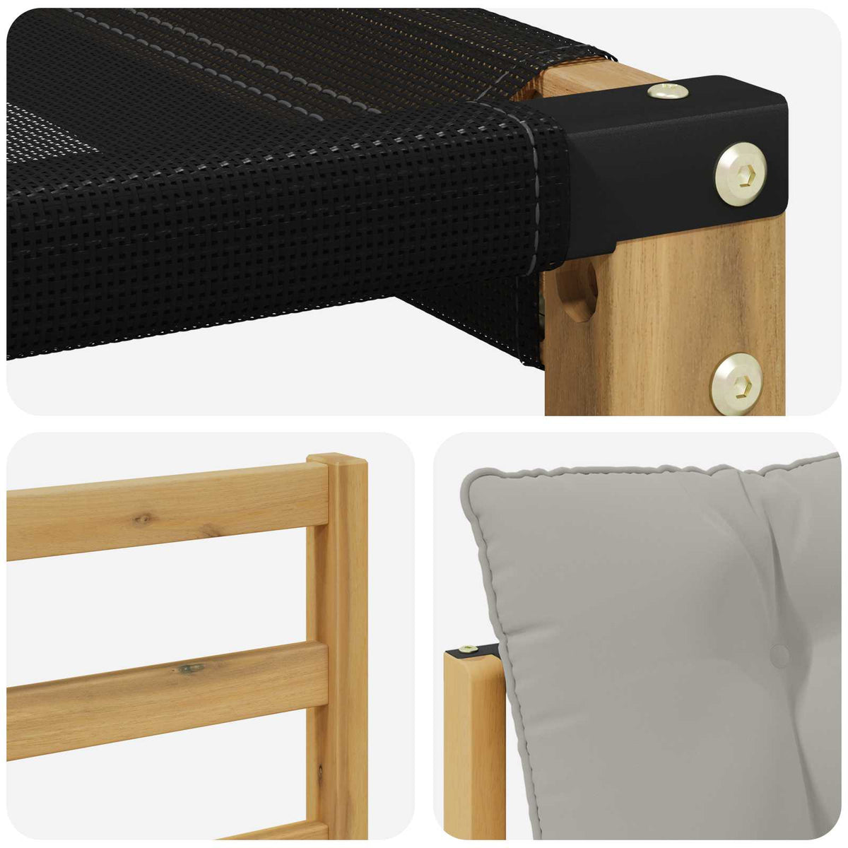 Set vanjskih sofa s jastukom 4 pcs Bijela i svjetlosiva