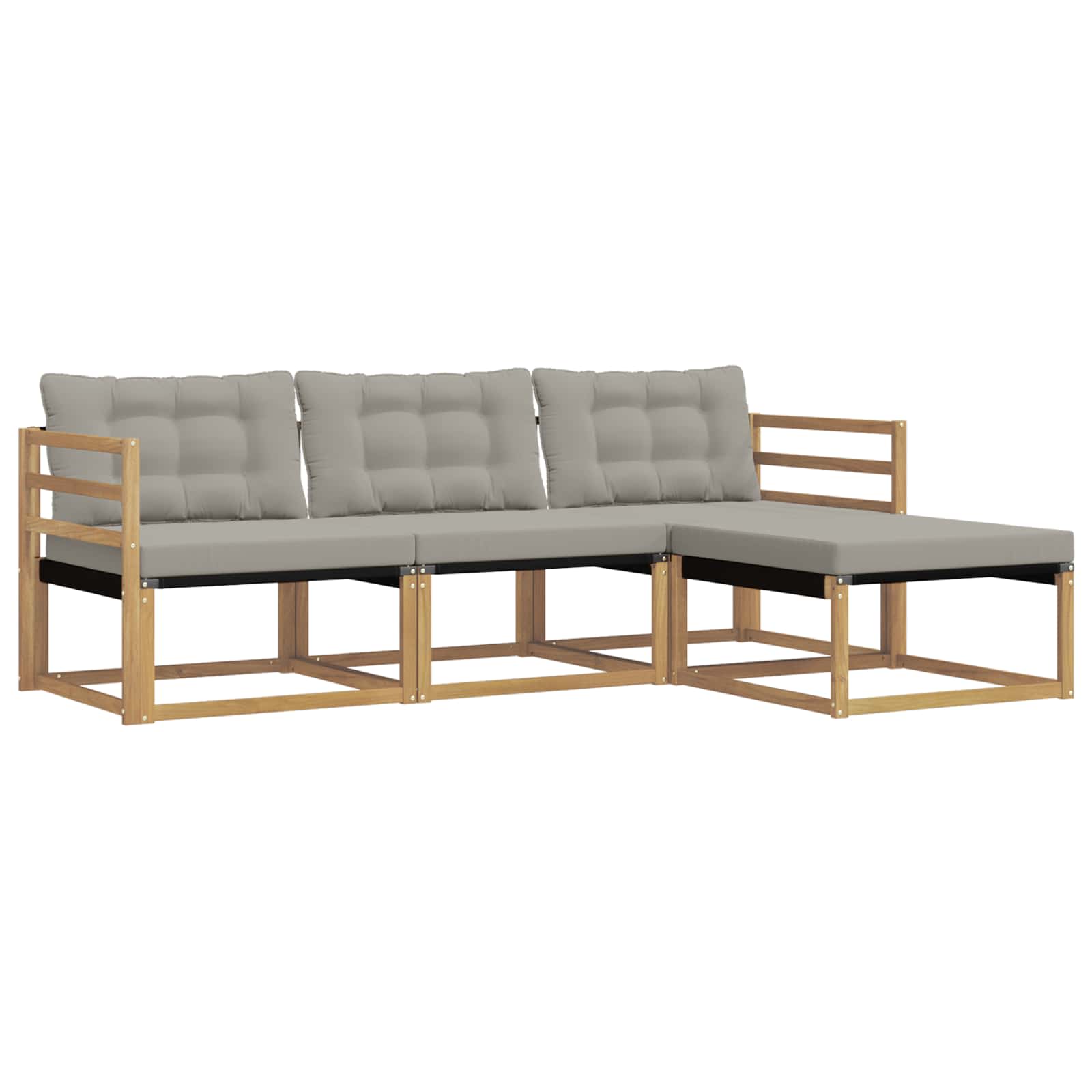 Set vanjskih sofa s jastukom 4 pcs Bijela i svjetlosiva
